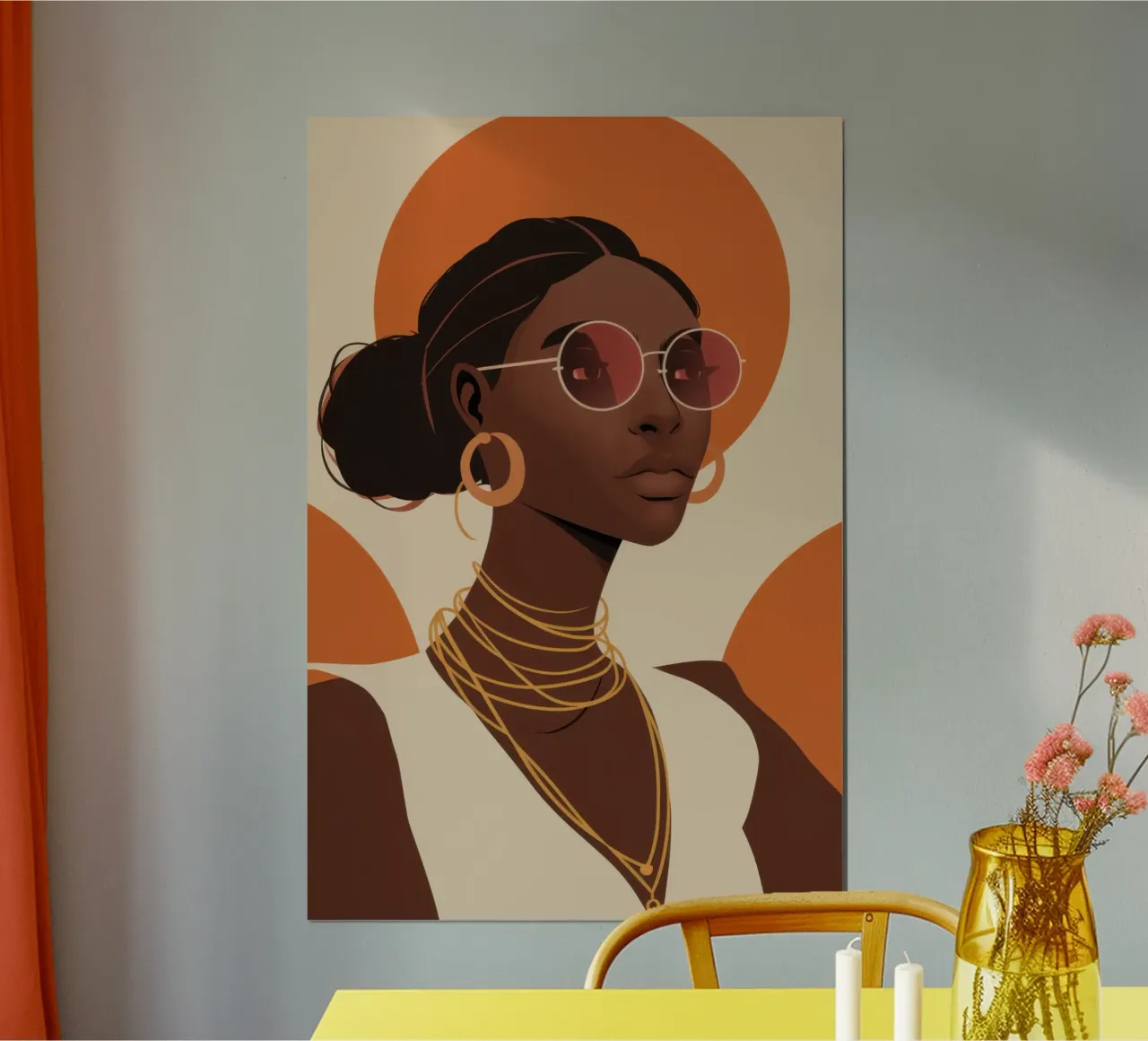 Solare Golden Poise poster con telaio in alluminio da Prism Ritual