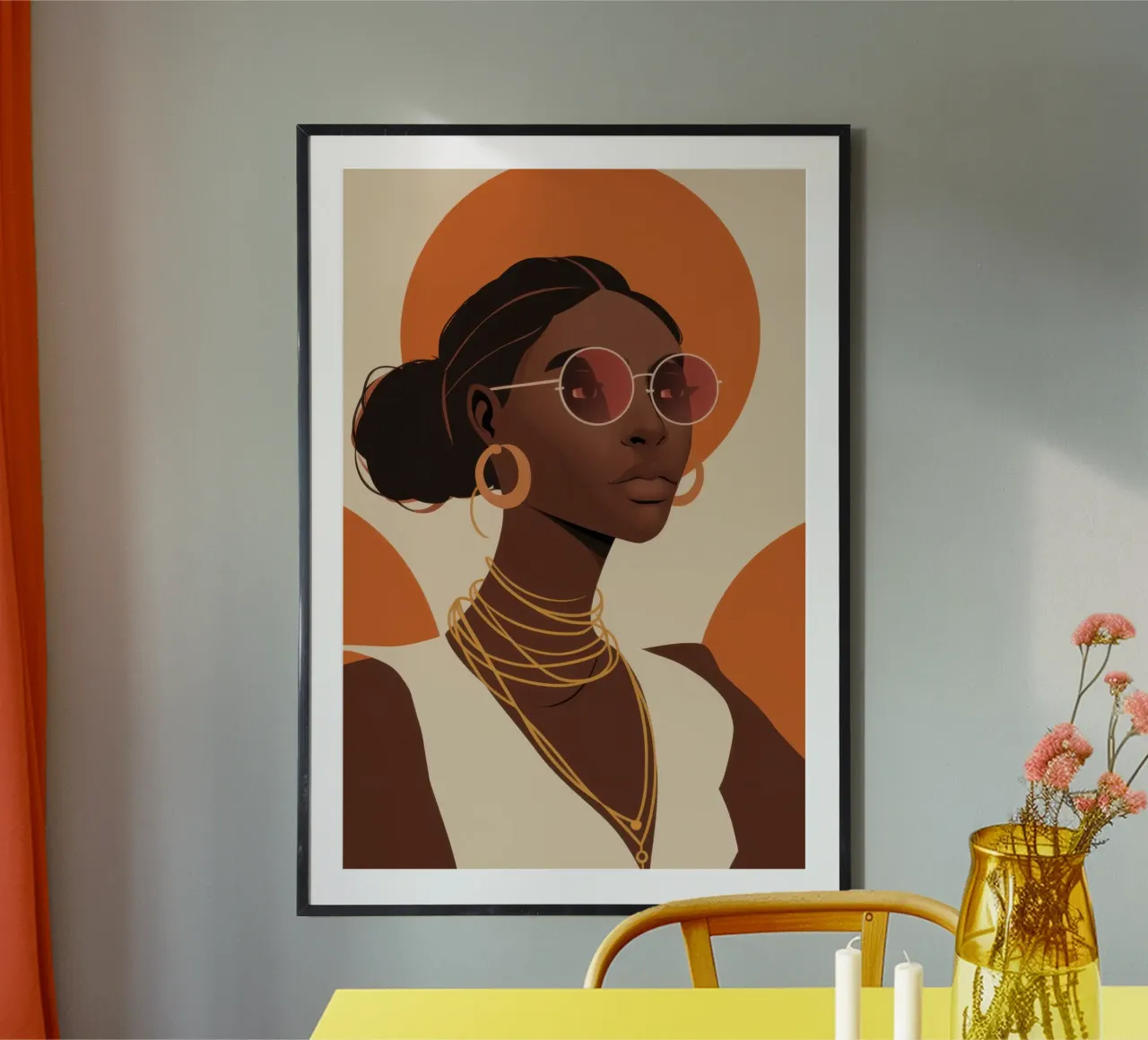Solare Golden Poise poster con telaio in alluminio da Prism Ritual