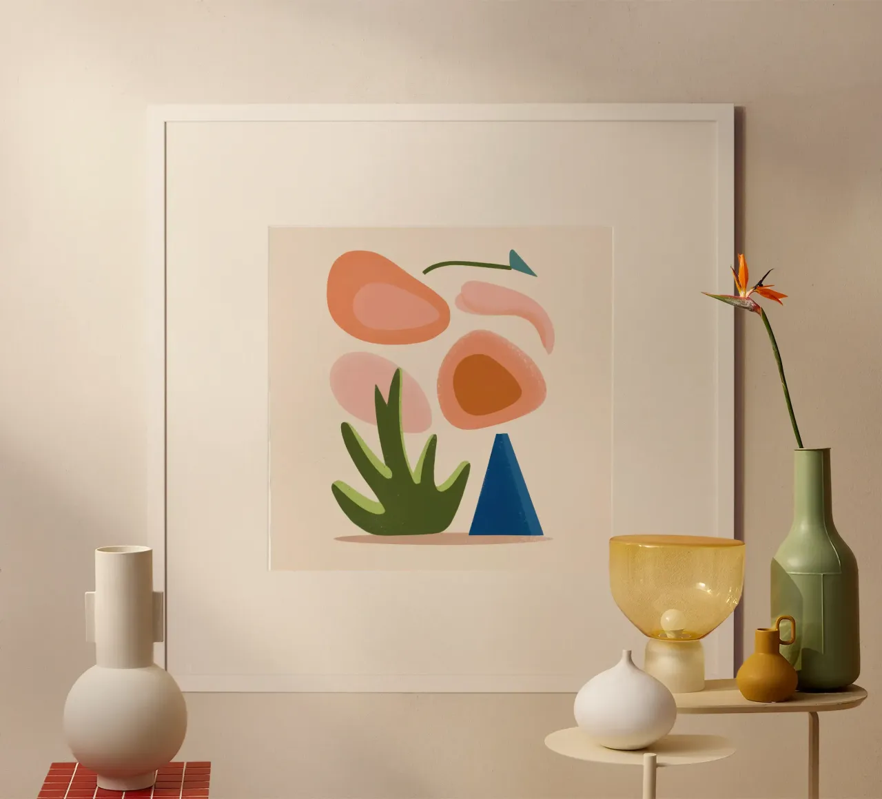Aards Abstract Evenwicht poster van Mythy Brush