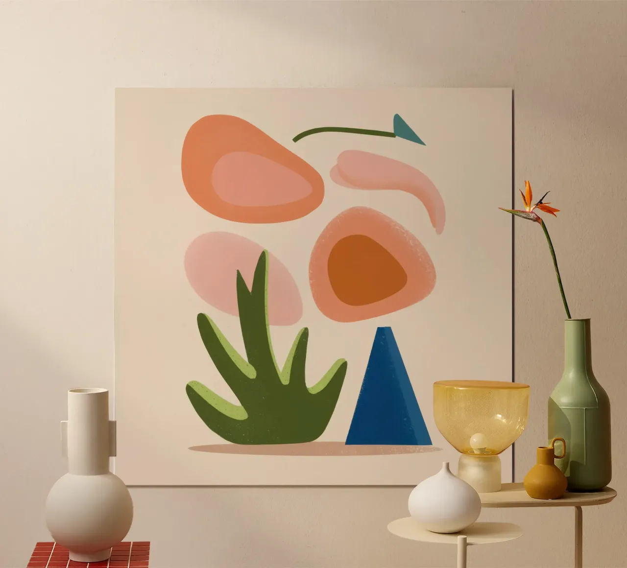 Aards Abstract Evenwicht poster van Mythy Brush