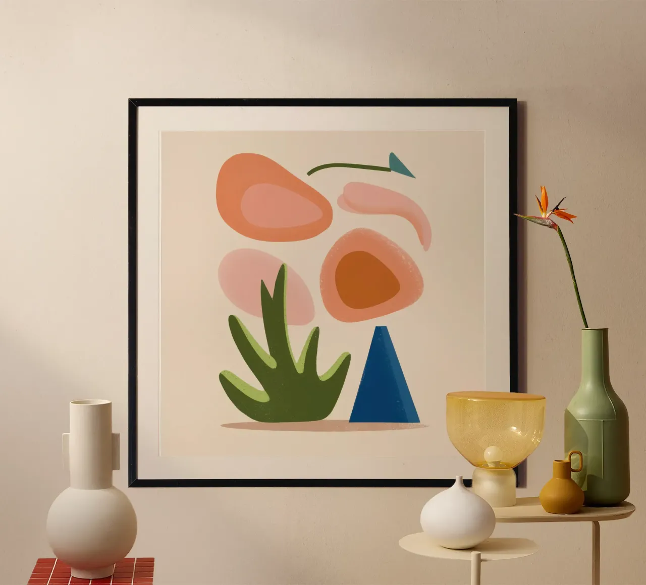Aards Abstract Evenwicht poster van Mythy Brush