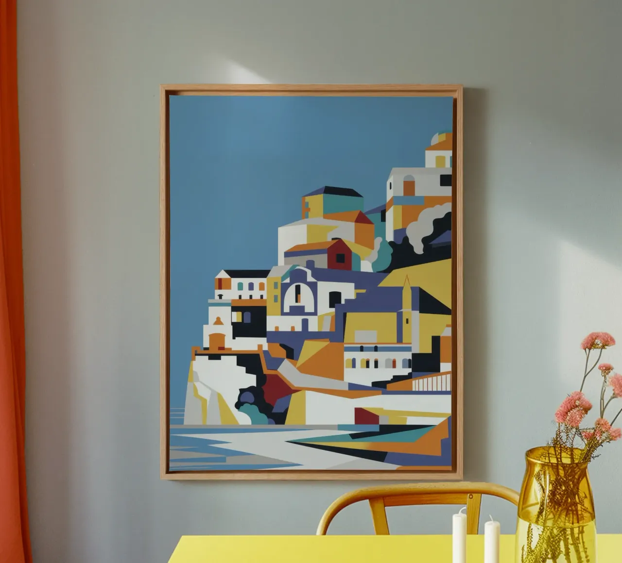 Villaggio Azure Hillside tela con Cornice a cassetta da Prism Ritual