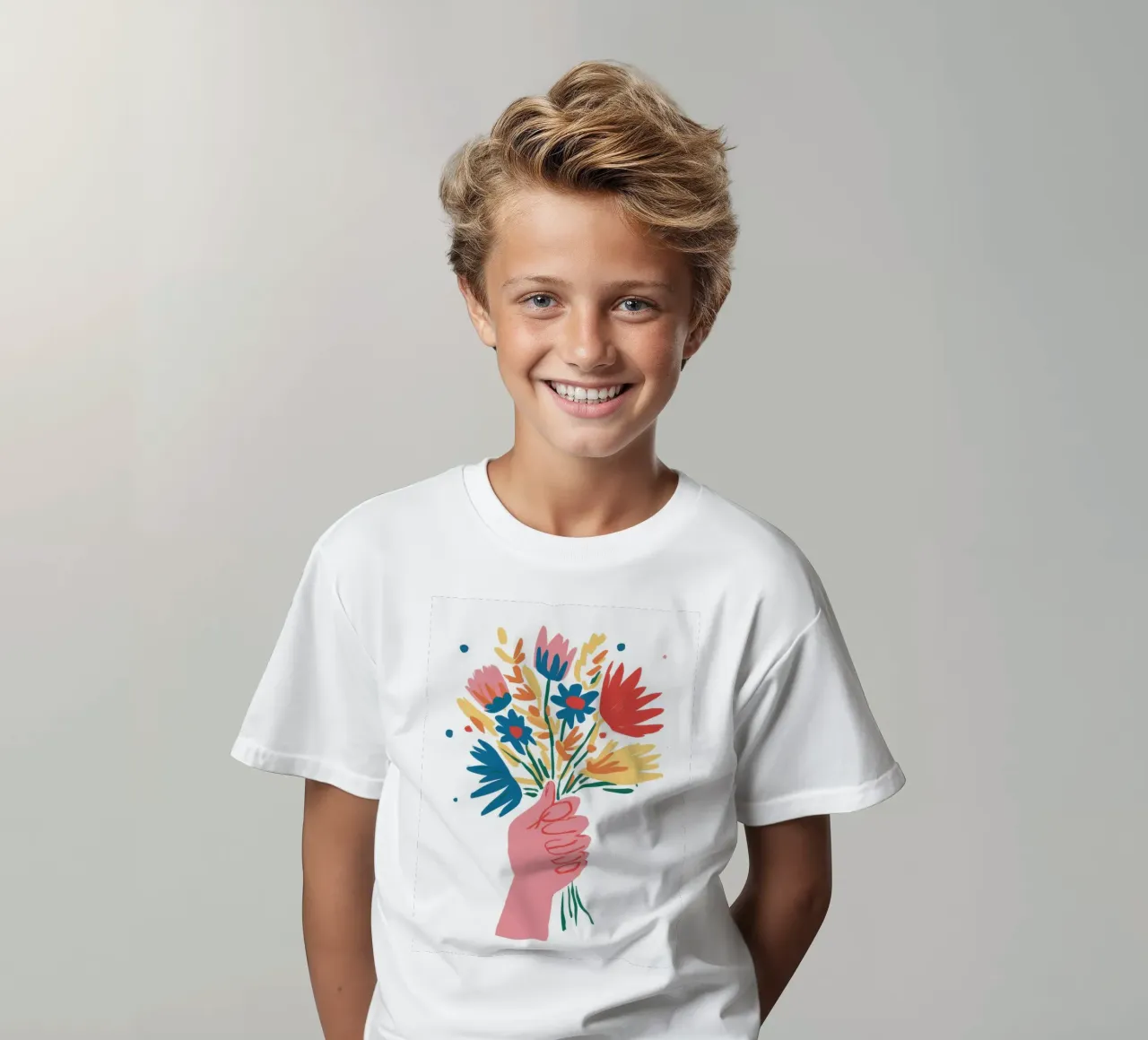 Wildflower Gesture Joy kids t-shirt by Giant Foxs