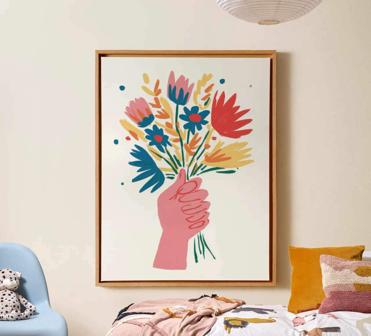 Gesto di fiori selvatici Joy tela con Cornice a cassetta da Giant Foxs