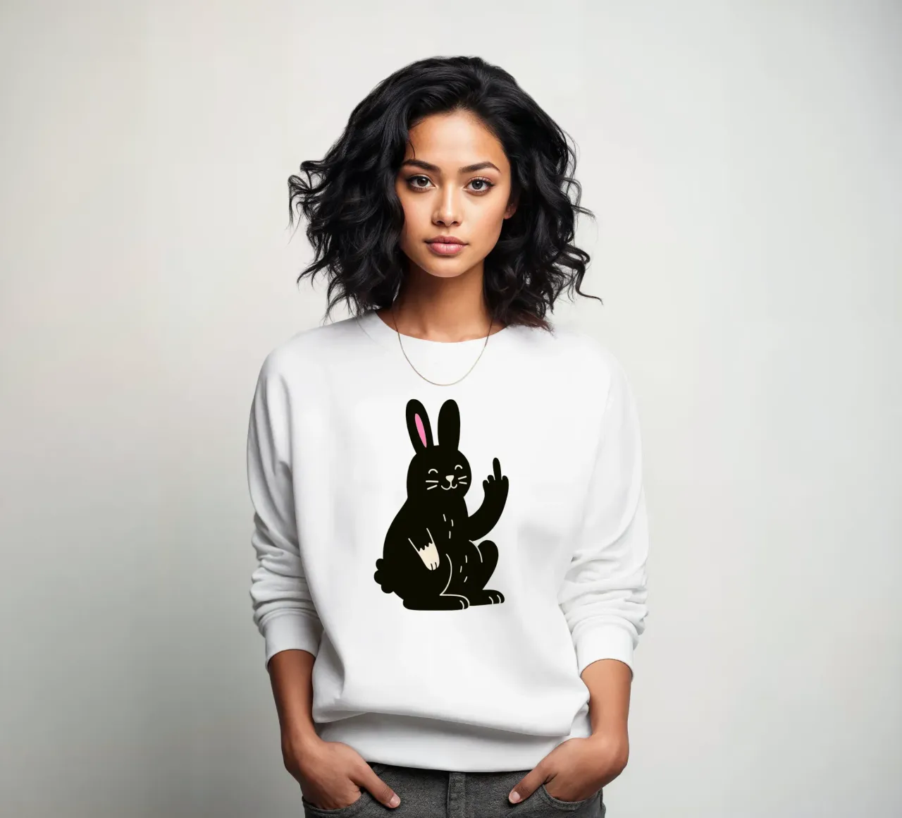 Fluffy but F*ck Off - Rude Rabbit Vibes felpa da KUNSTstück