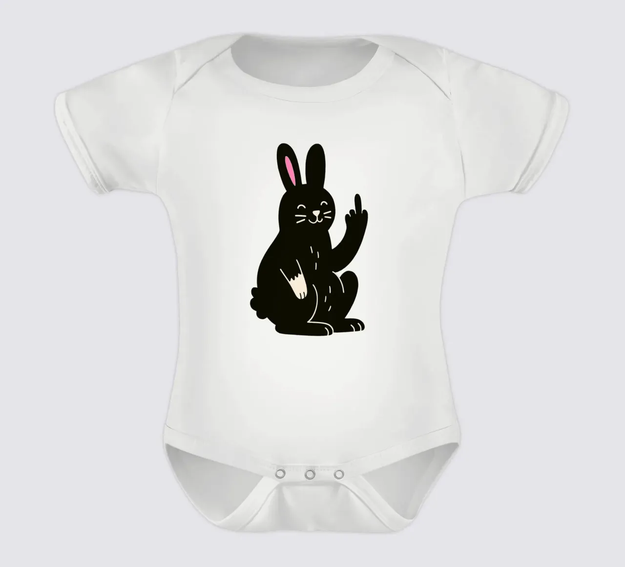 Fluffy but F*ck Off - Rude Rabbit Vibes body neonato maniche corte da KUNSTstück