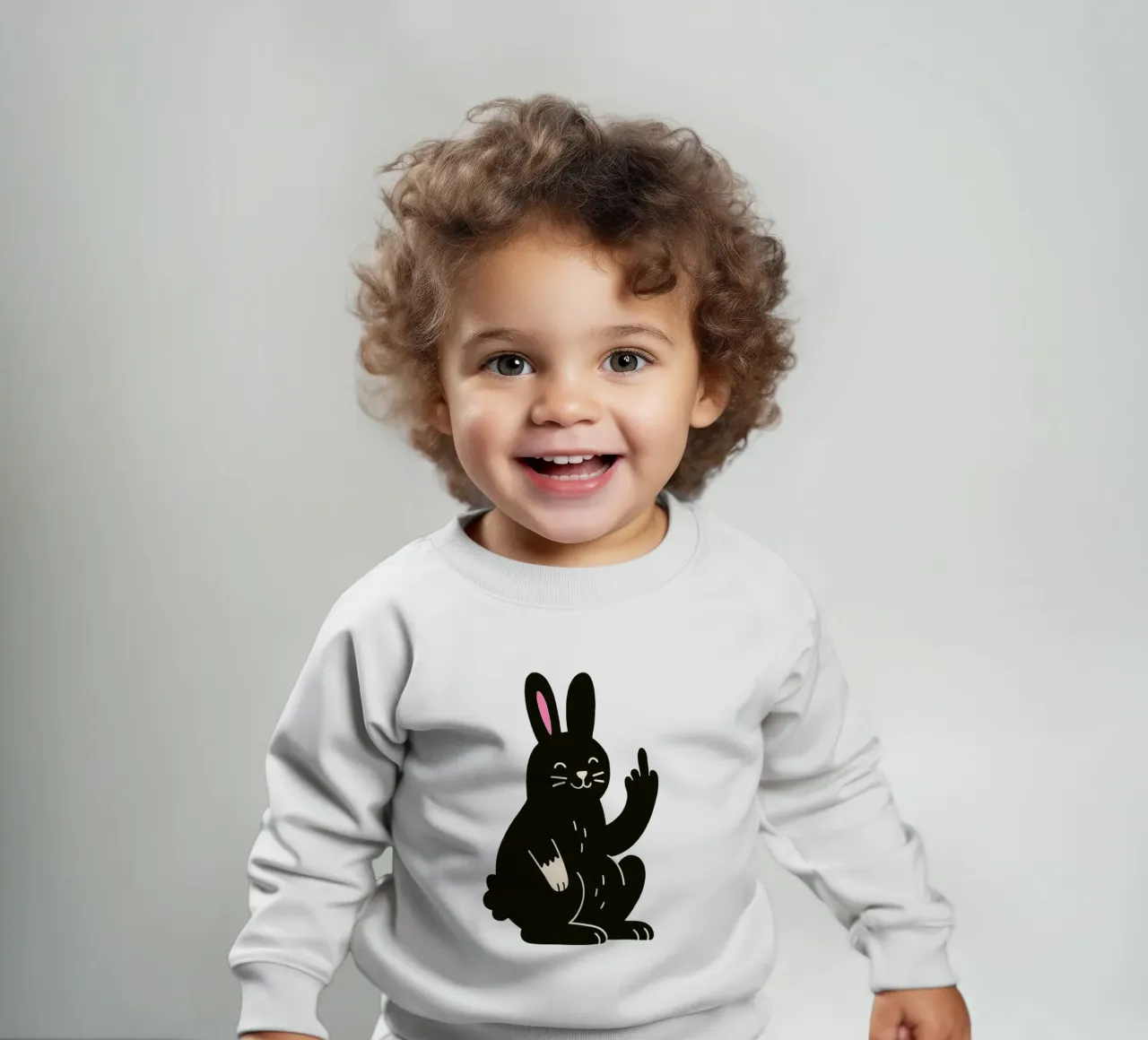 Fluffy but F*ck Off - Rude Rabbit Vibes Baby Sweatshirt von KUNSTstück