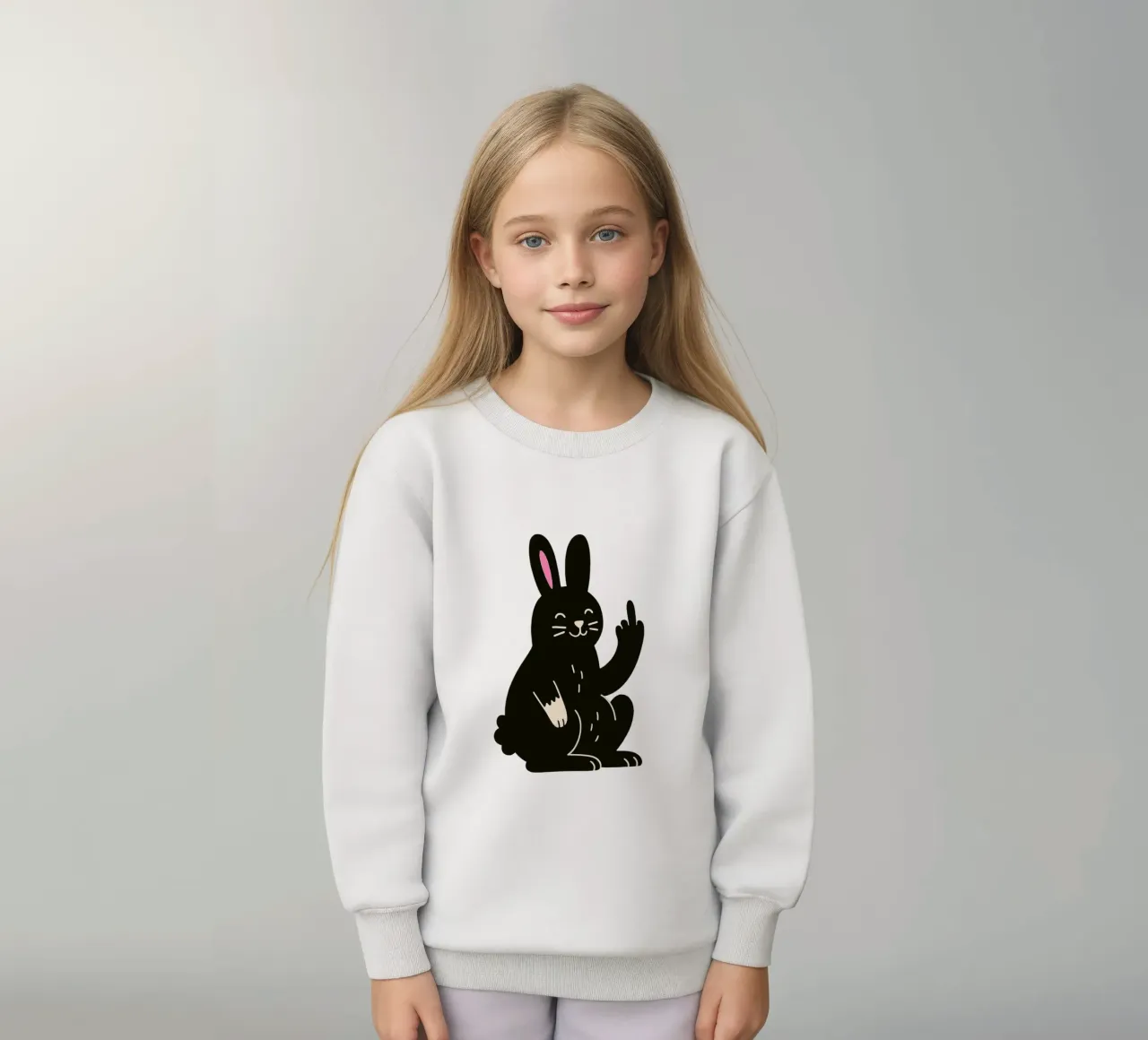 Fluffy but F*ck Off - Rude Rabbit Vibes felpa bambino da KUNSTstück