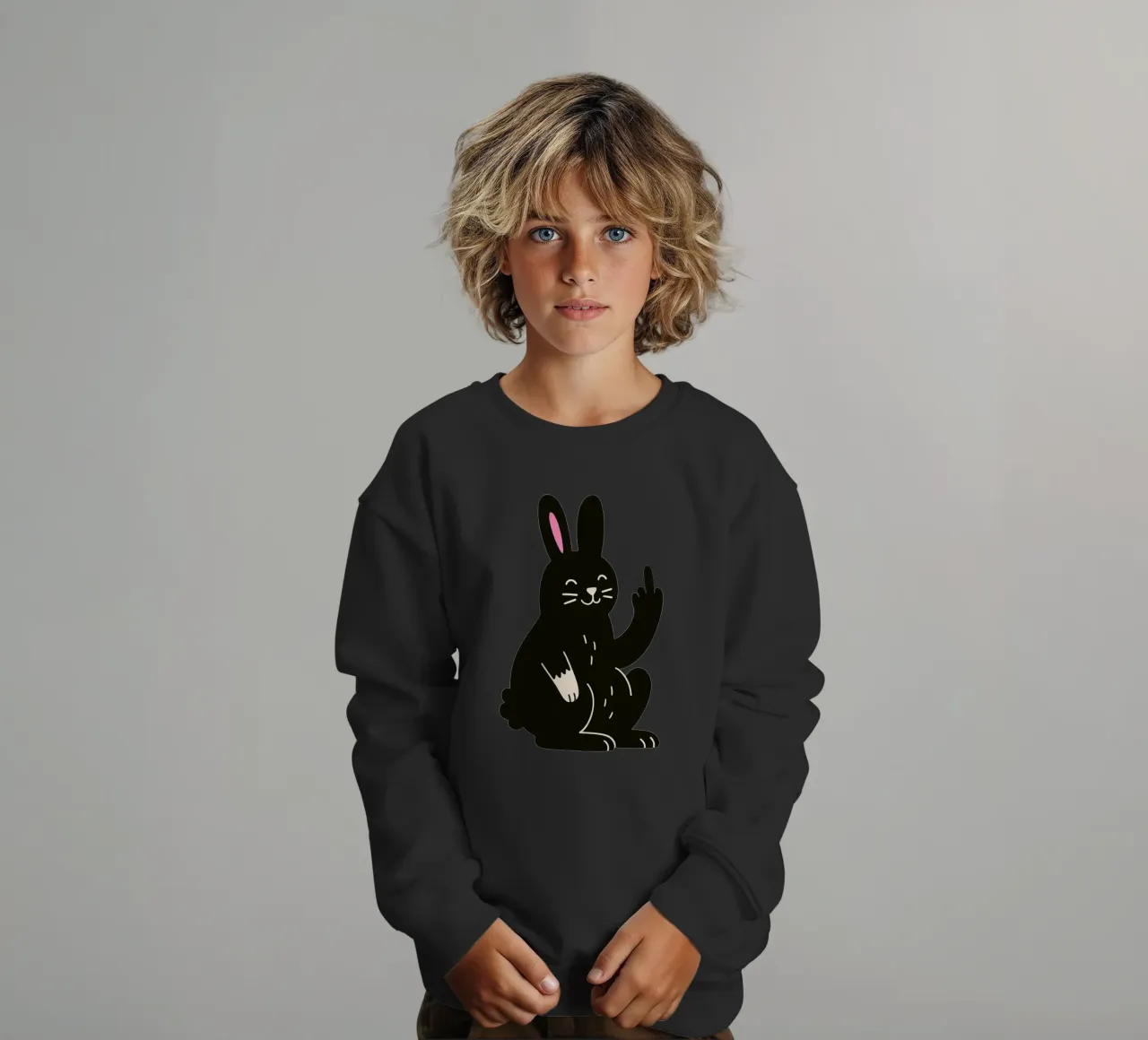 Fluffy but F*ck Off - Rude Rabbit Vibes felpa bambino da KUNSTstück
