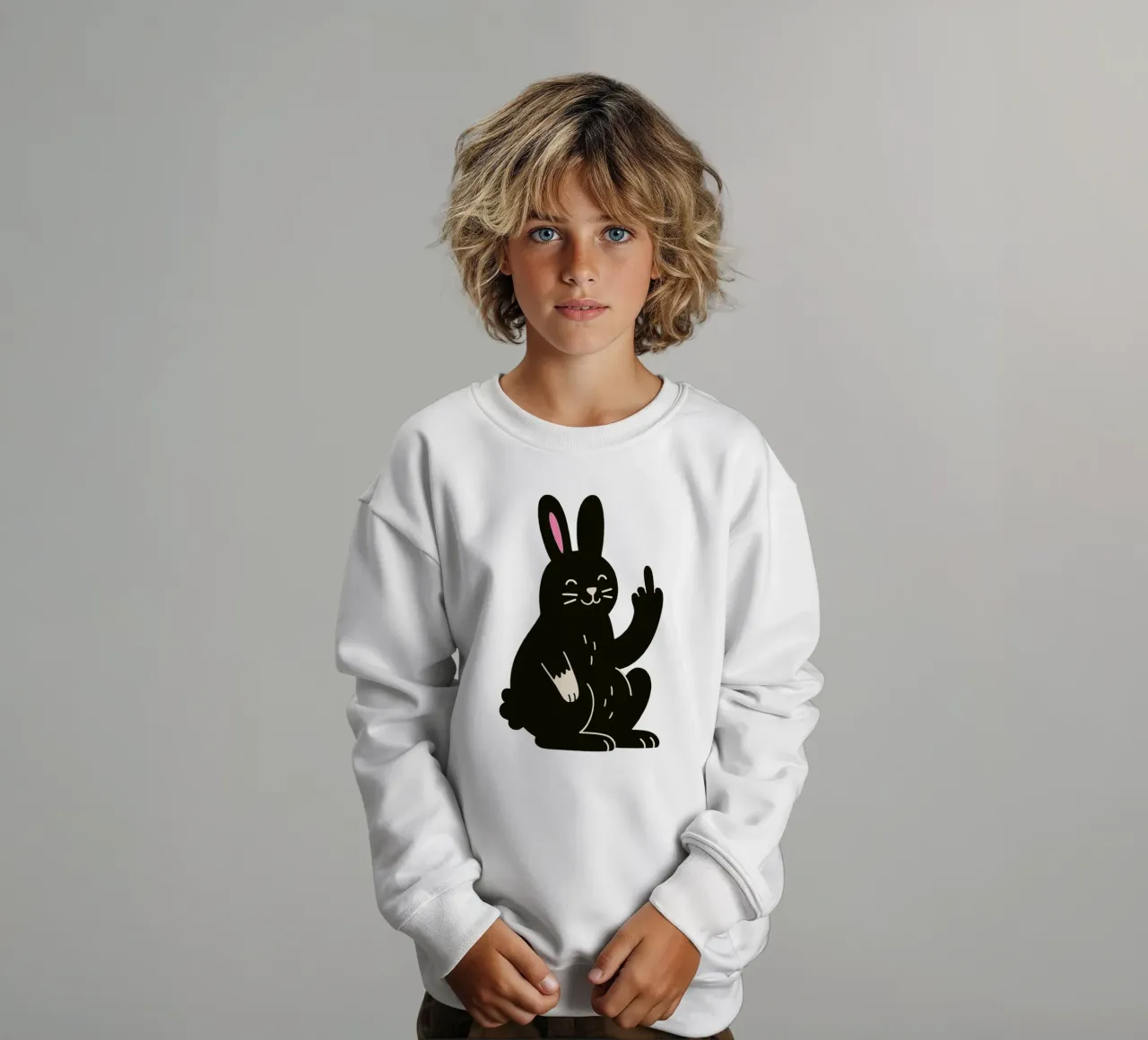 Fluffy but F*ck Off - Rude Rabbit Vibes felpa bambino da KUNSTstück