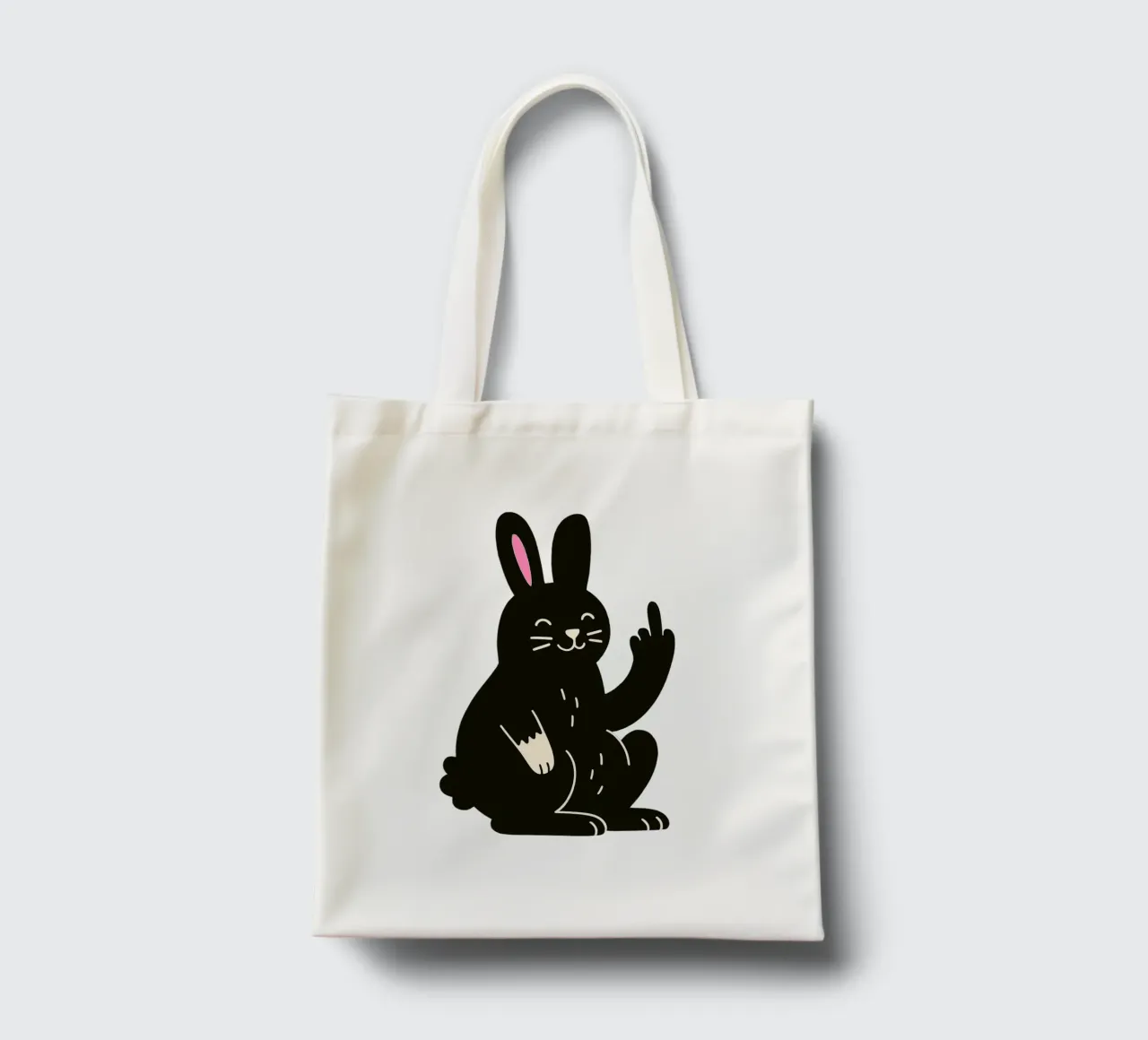 Fluffy but F*ck Off - Rude Rabbit Vibes borsa in juta da KUNSTstück