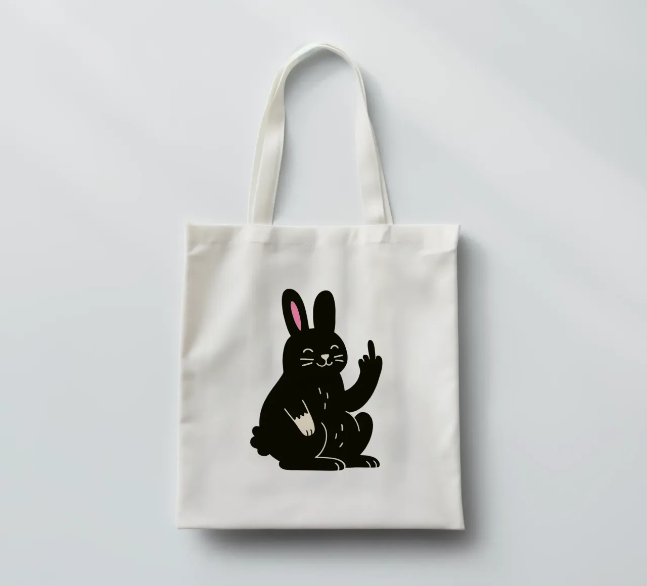 Fluffy but F*ck Off - Rude Rabbit Vibes borsa in juta da KUNSTstück