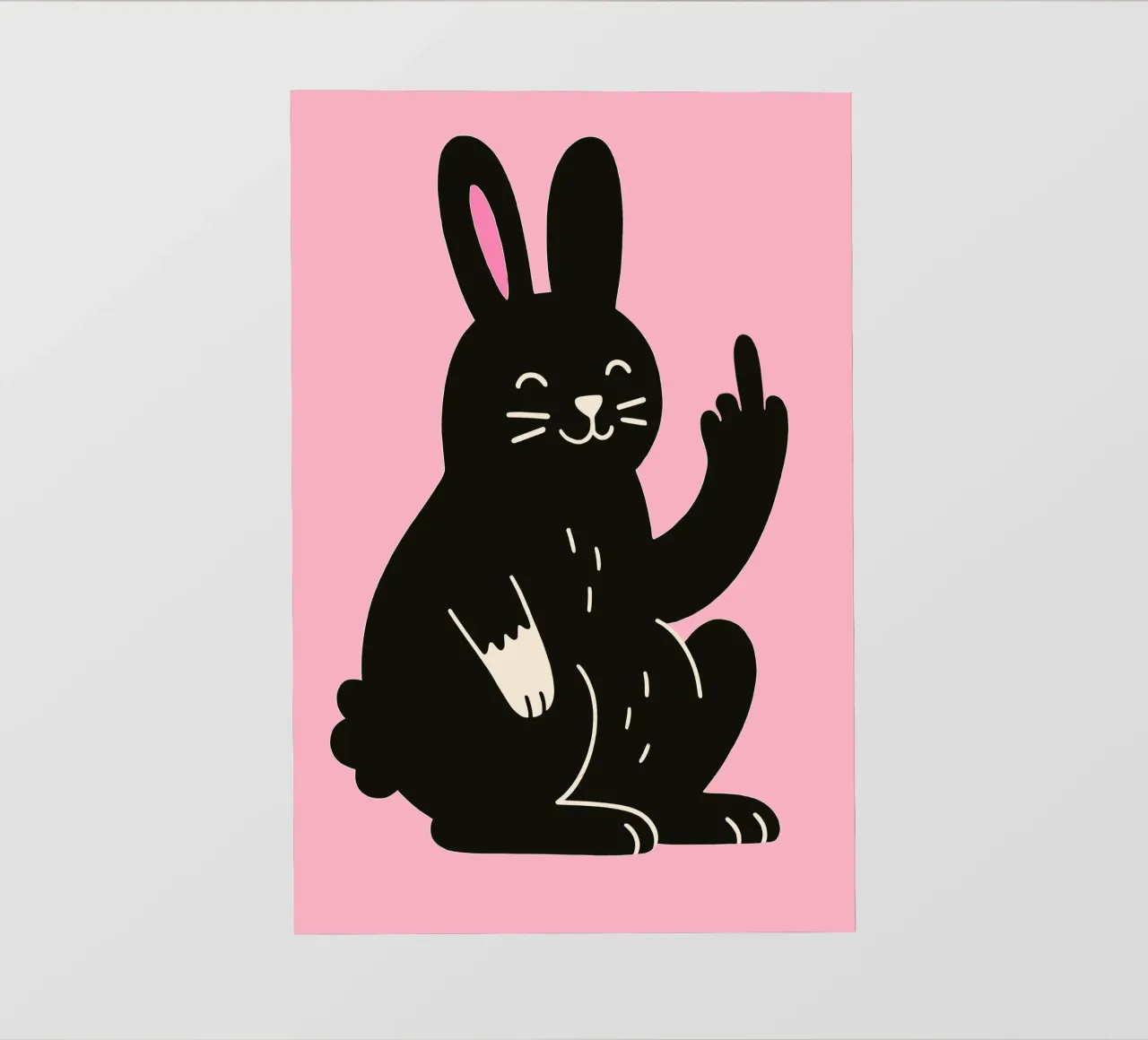 Fluffy but F*ck Off - Rude Rabbit Vibes pellicola backlit da KUNSTstück