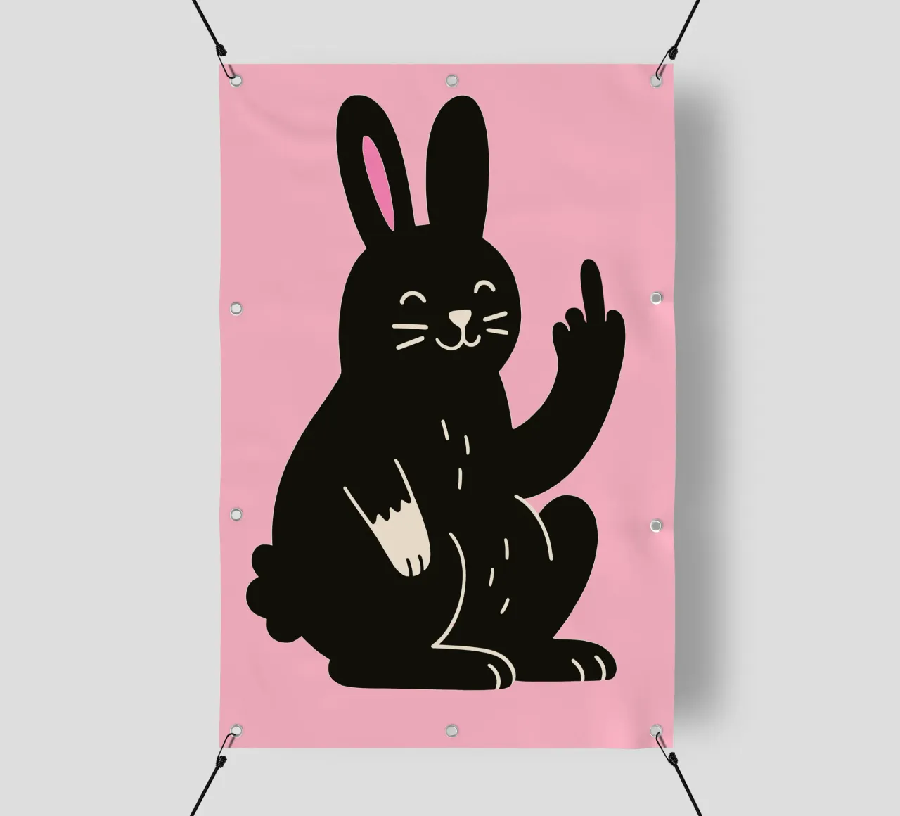 Fluffy but F*ck Off - Rude Rabbit Vibes telo in pvc da KUNSTstück