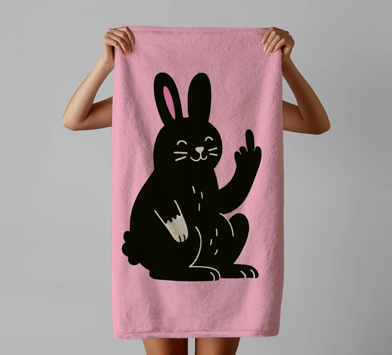 Fluffy but F*ck Off - Rude Rabbit Vibes asciugamano da bagno da KUNSTstück