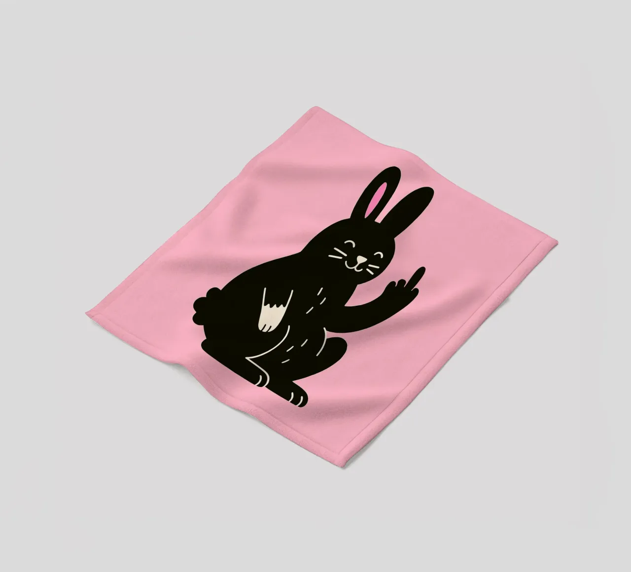 Fluffy but F*ck Off - Rude Rabbit Vibes coperta in pile da KUNSTstück