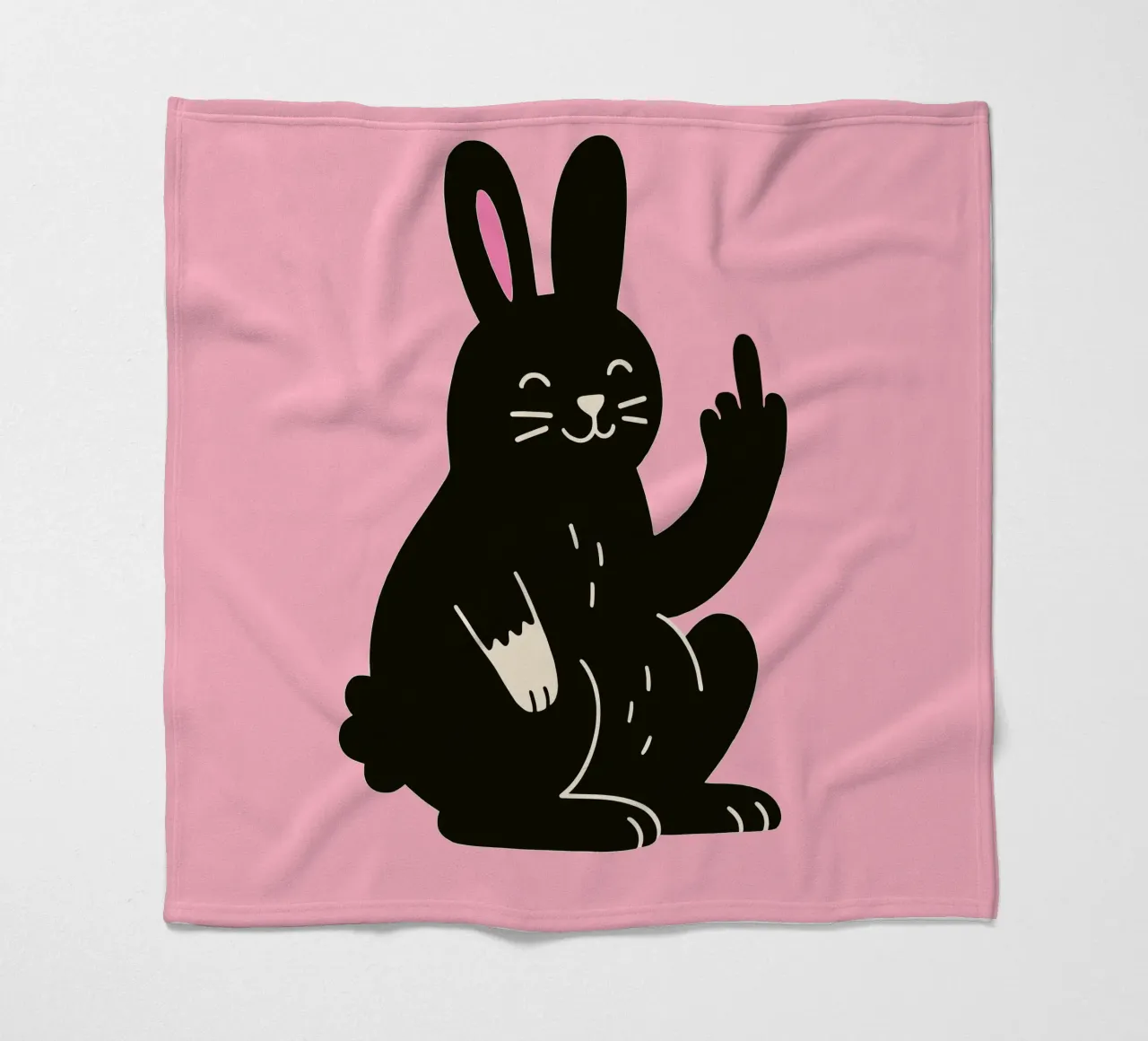 Fluffy but F*ck Off - Rude Rabbit Vibes coperta in pile da KUNSTstück