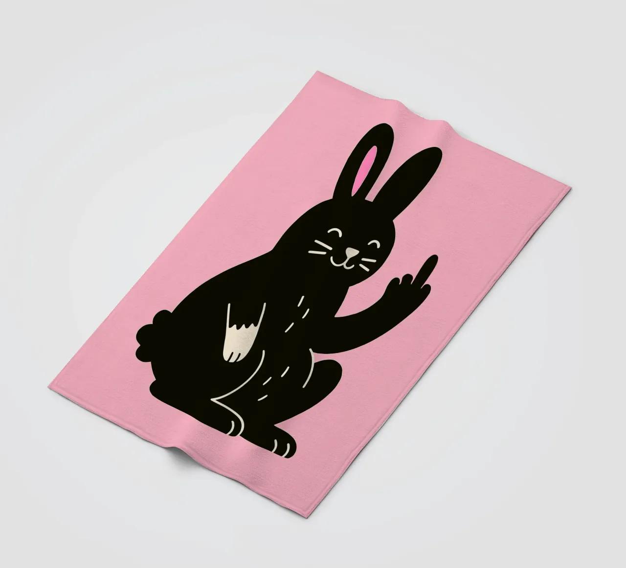 Fluffy but F*ck Off - Rude Rabbit Vibes coperta in pile da KUNSTstück