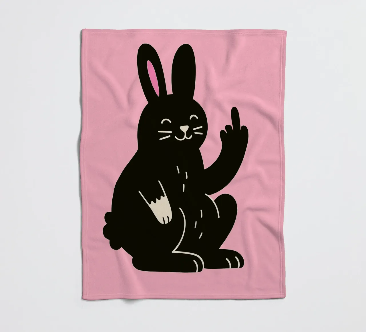 Fluffy but F*ck Off - Rude Rabbit Vibes coperta in pile da KUNSTstück