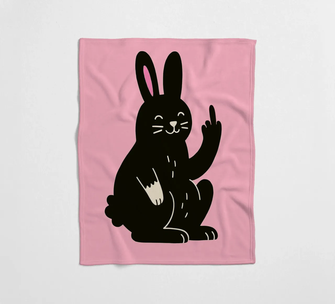 Fluffy but F*ck Off - Rude Rabbit Vibes coperta in pile da KUNSTstück