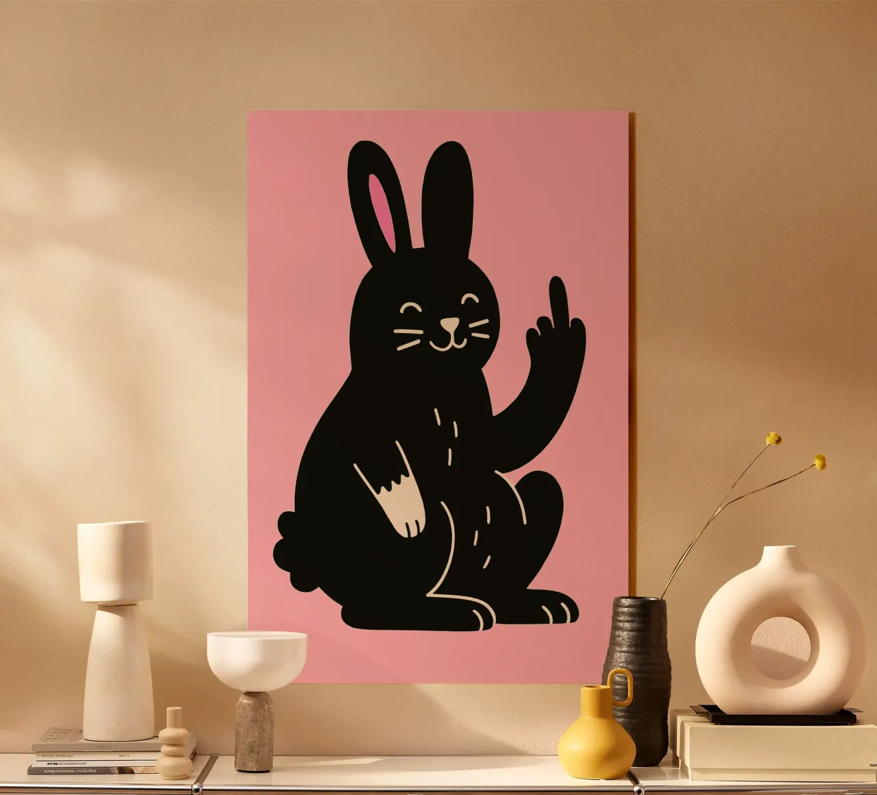 Fluffy but F*ck Off - Rude Rabbit Vibes plexiglass da KUNSTstück