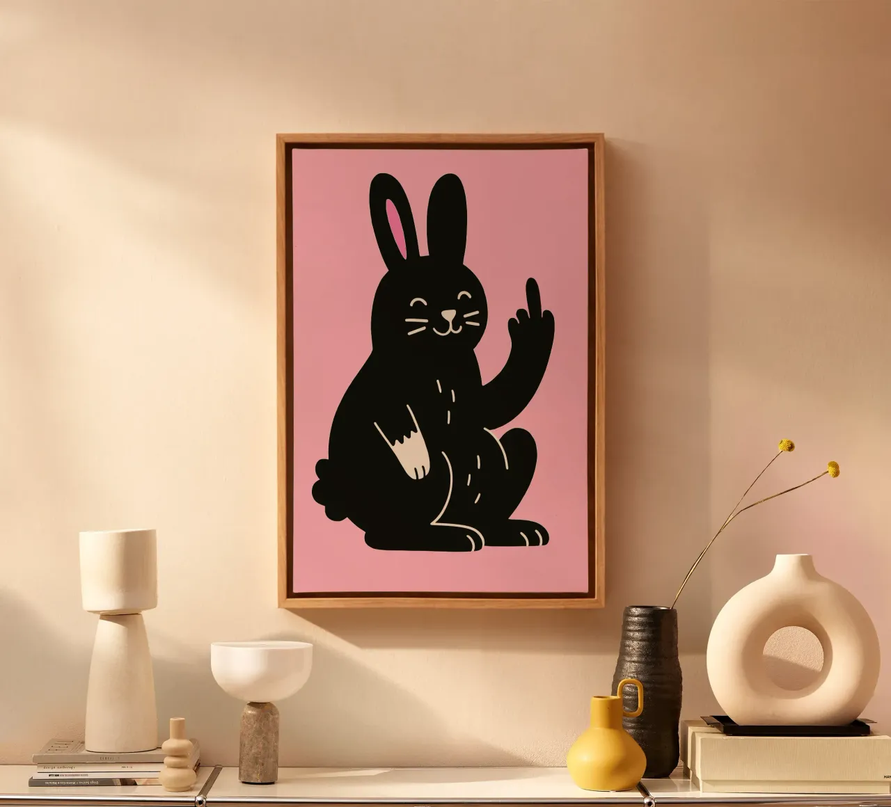 Fluffy but F*ck Off - Rude Rabbit Vibes tela da KUNSTstück