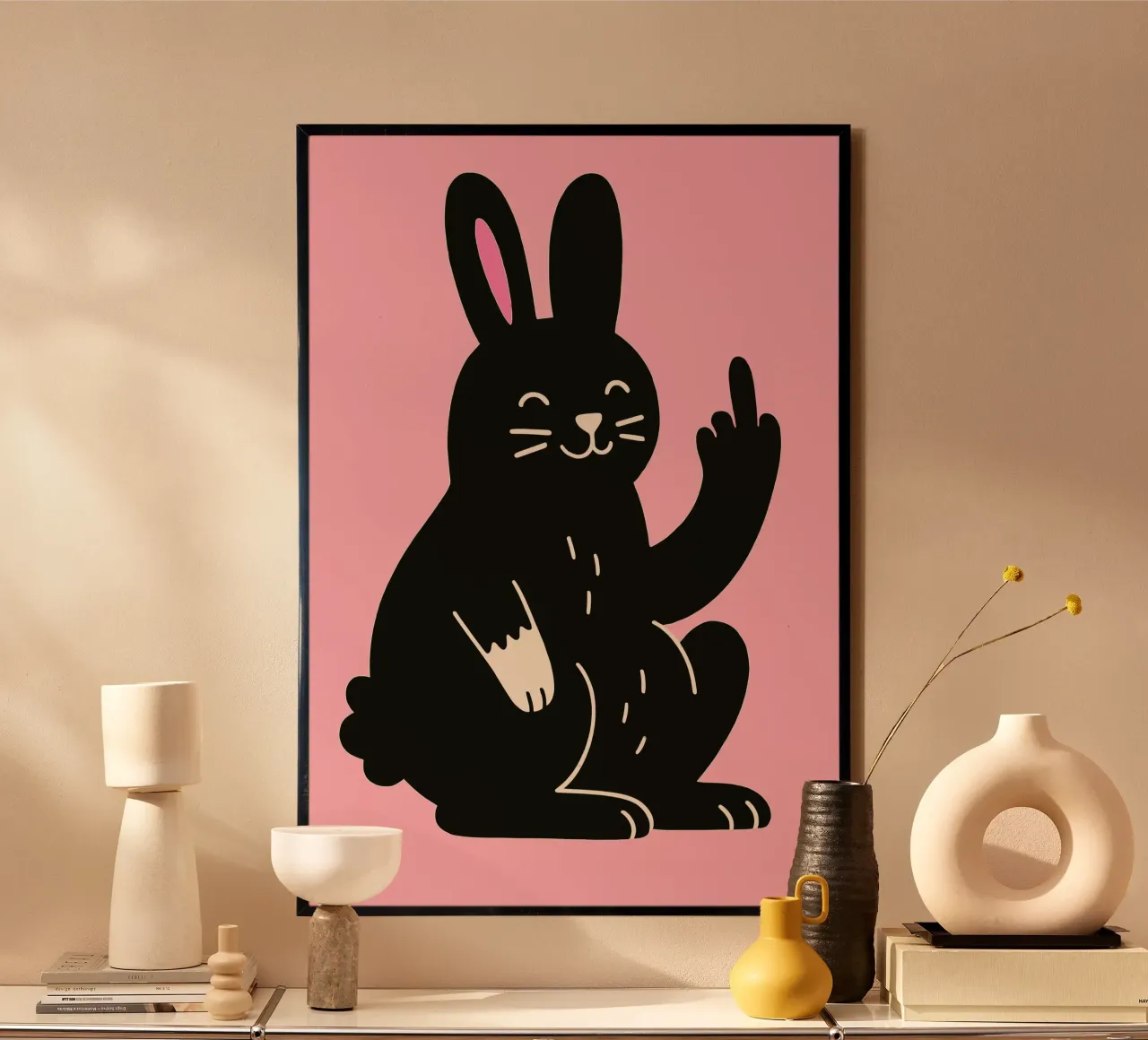 Fluffy but F*ck Off - Rude Rabbit Vibes Hahnemühle von KUNSTstück