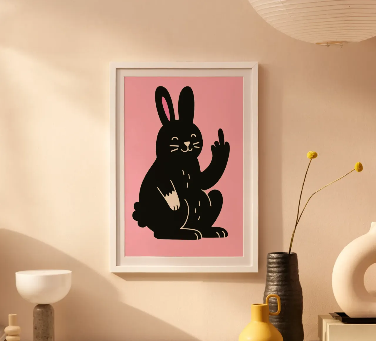 Fluffy but F*ck Off - Rude Rabbit Vibes Hahnemühle von KUNSTstück