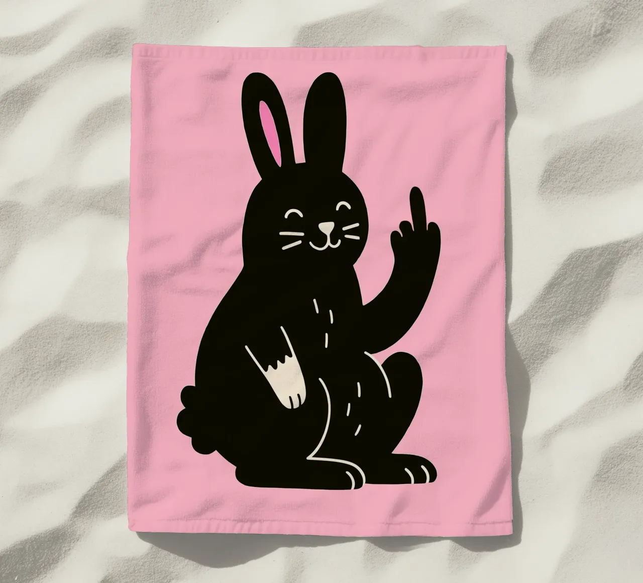 Fluffy but F*ck Off - Rude Rabbit Vibes telo mare da KUNSTstück