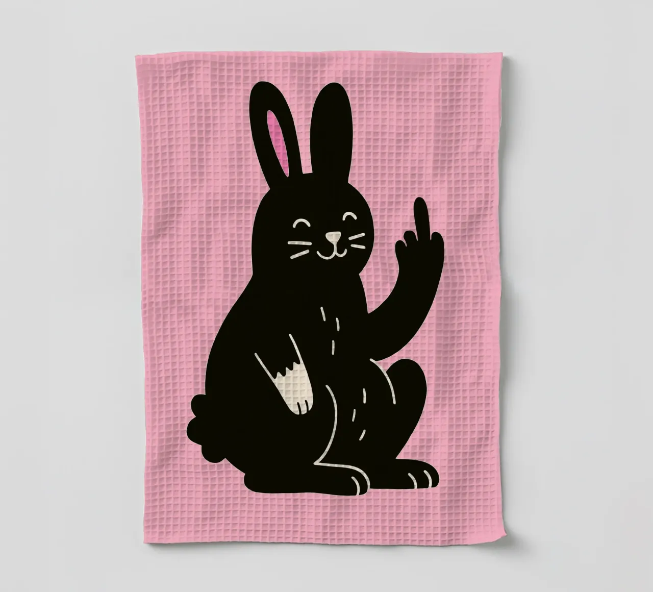 Fluffy but F*ck Off - Rude Rabbit Vibes torchon de KUNSTstück