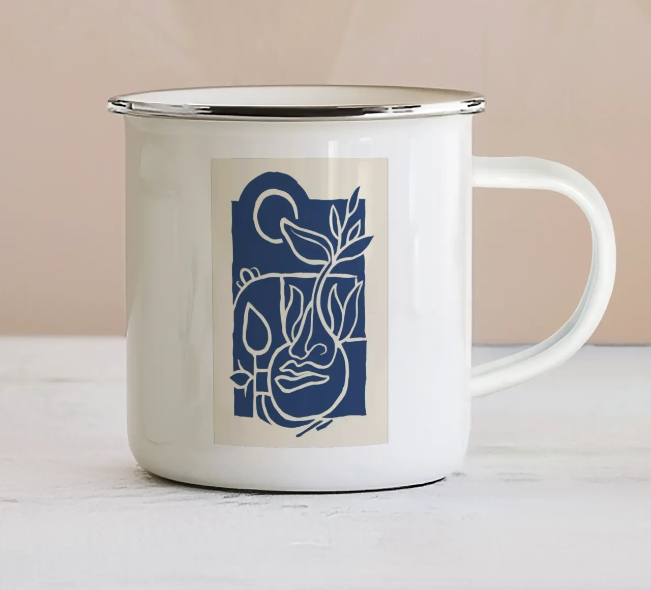 Indigo Cut Out Stillness tazza in smalto da Dream Gesso