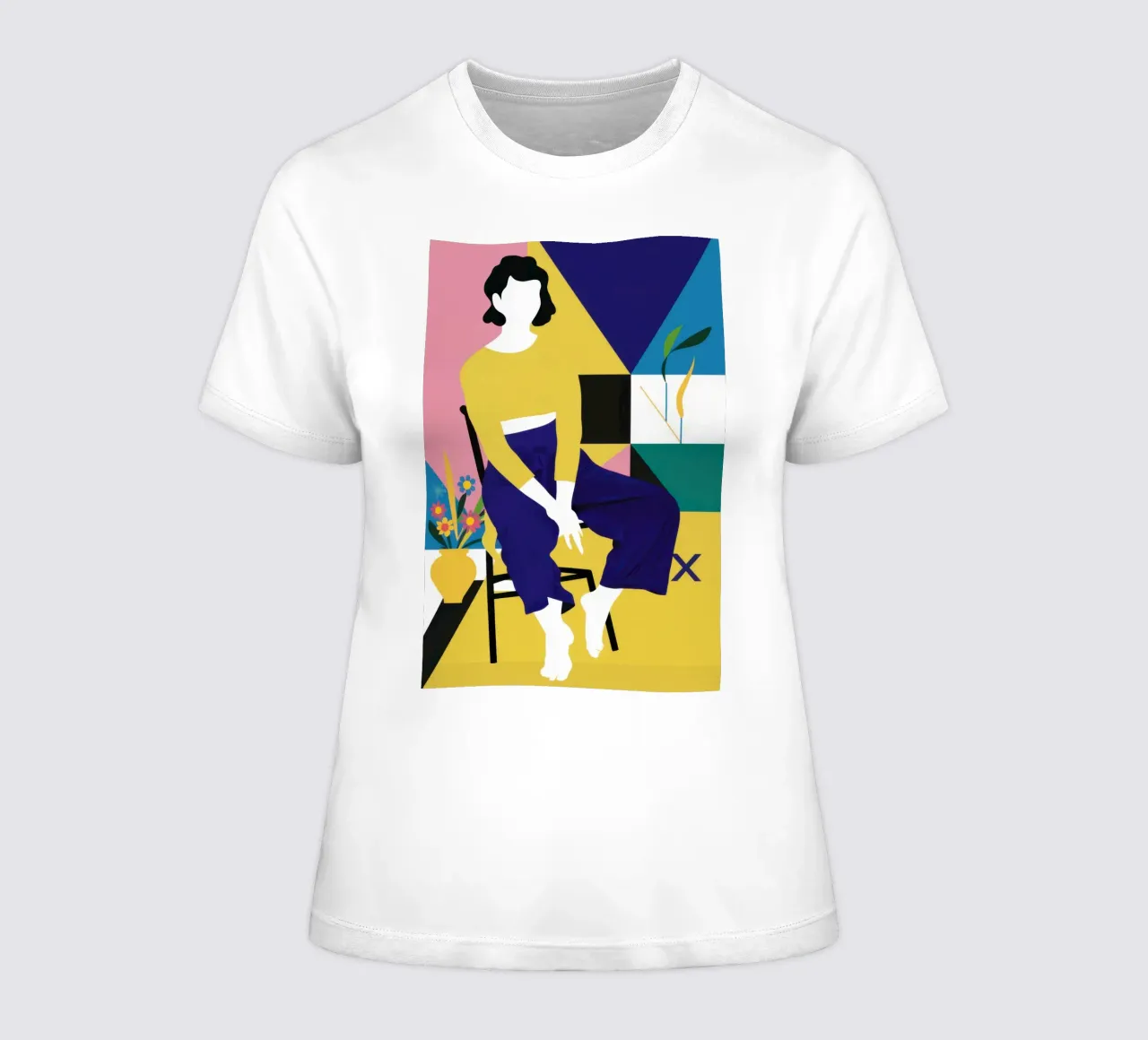 Canary Abstract Repose women's fitted t-shirt by Prism Ritual