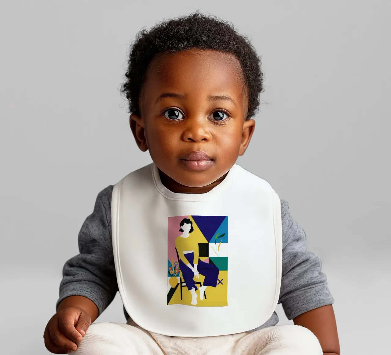 Canary Abstract Repose baby bib by Prism Ritual