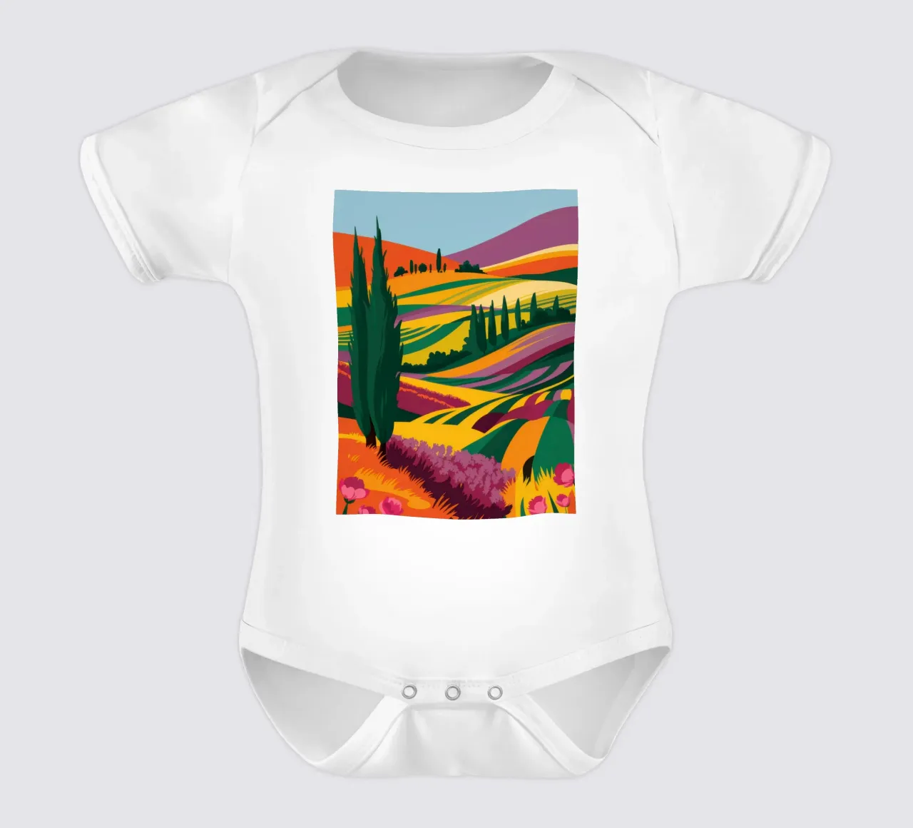 Colline toscane baciate dal sole body neonato maniche corte da Ink Pulse