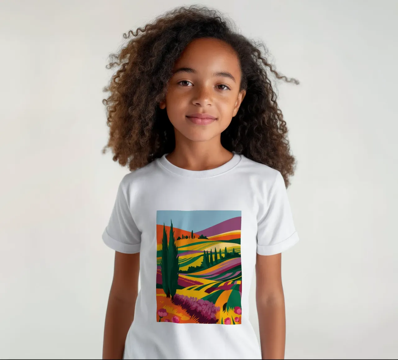Colline toscane baciate dal sole t-shirt bambini da Ink Pulse