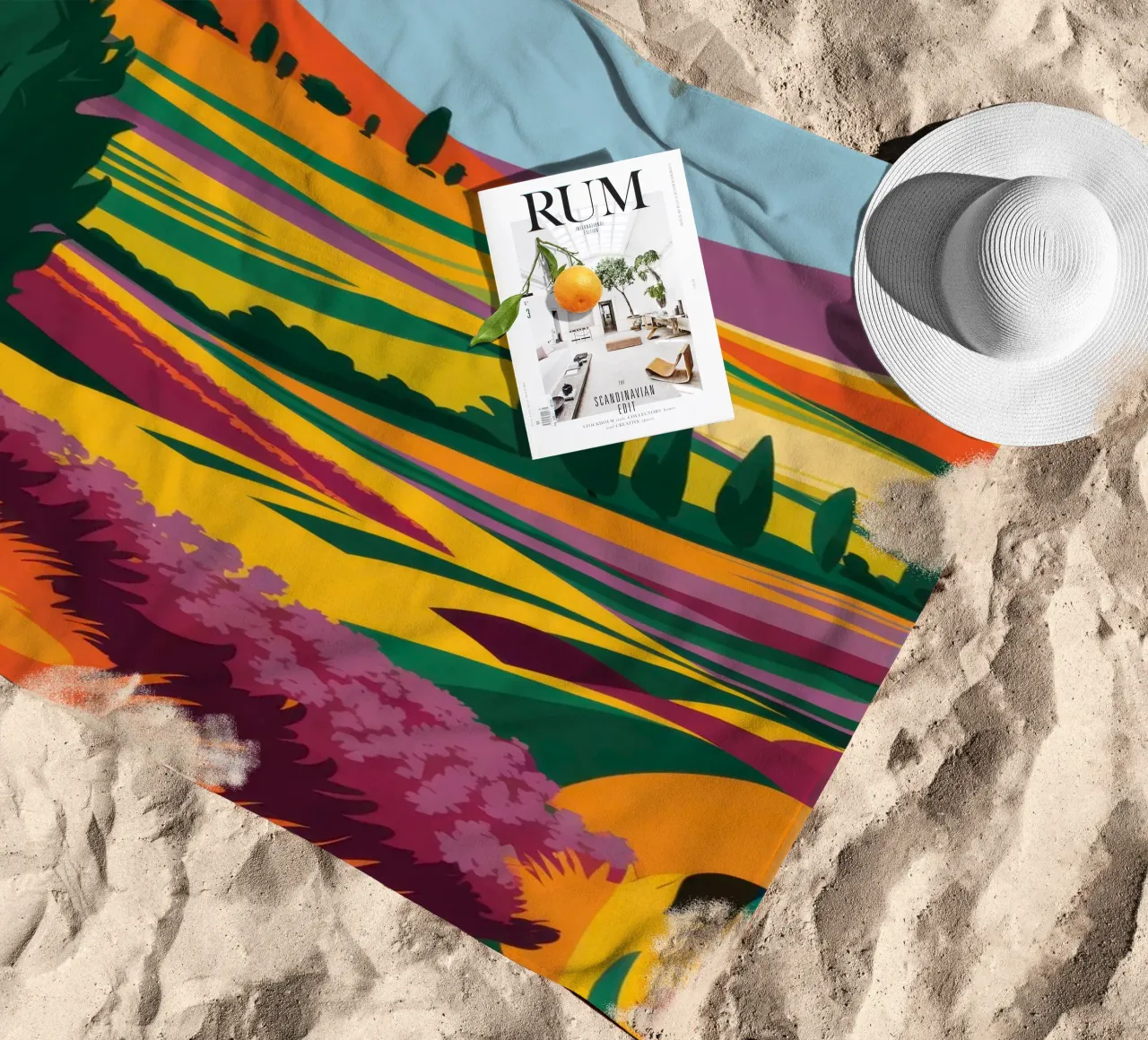 Colline toscane baciate dal sole telo mare da Ink Pulse