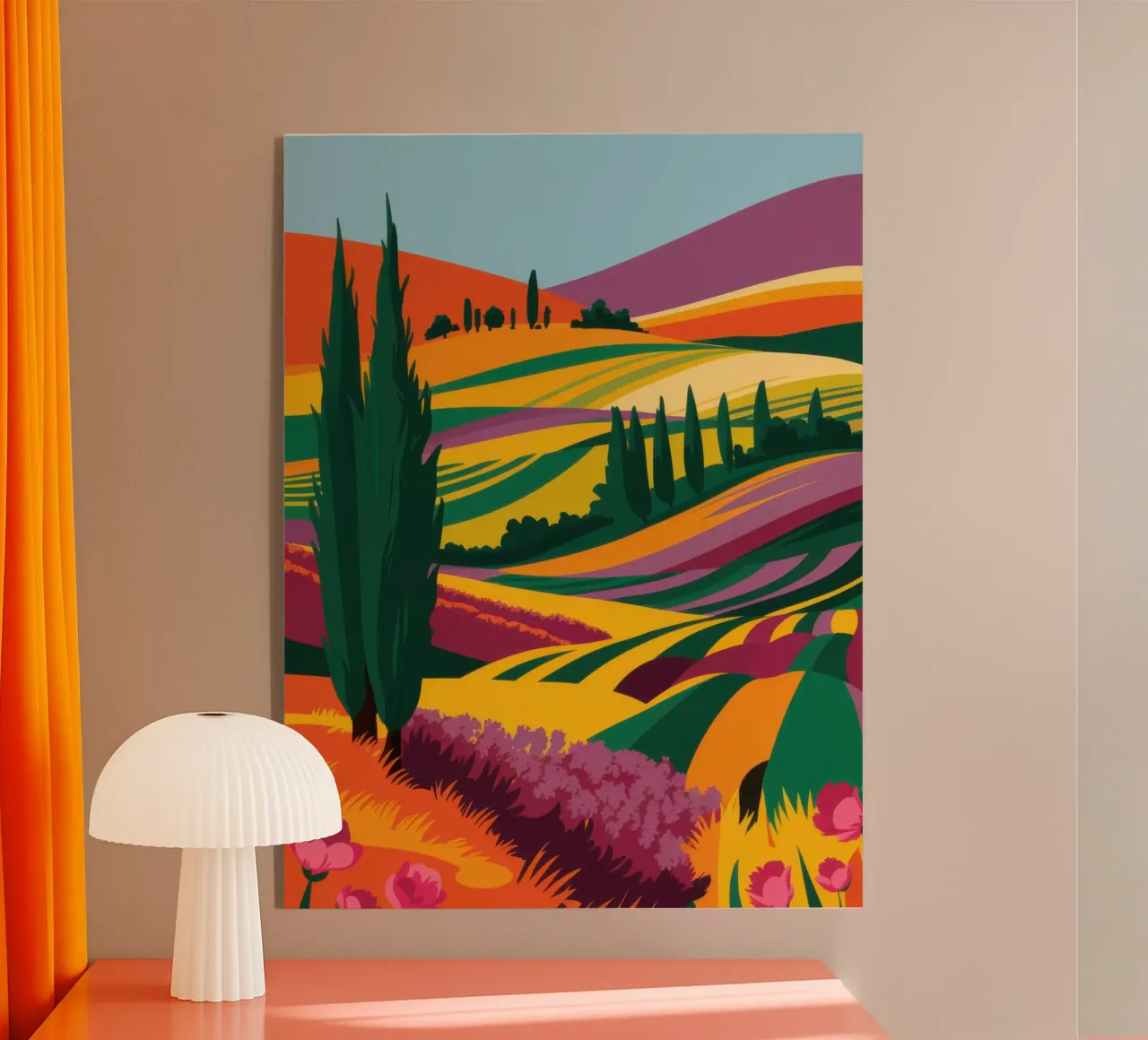 Colline toscane baciate dal sole plexiglass da Ink Pulse