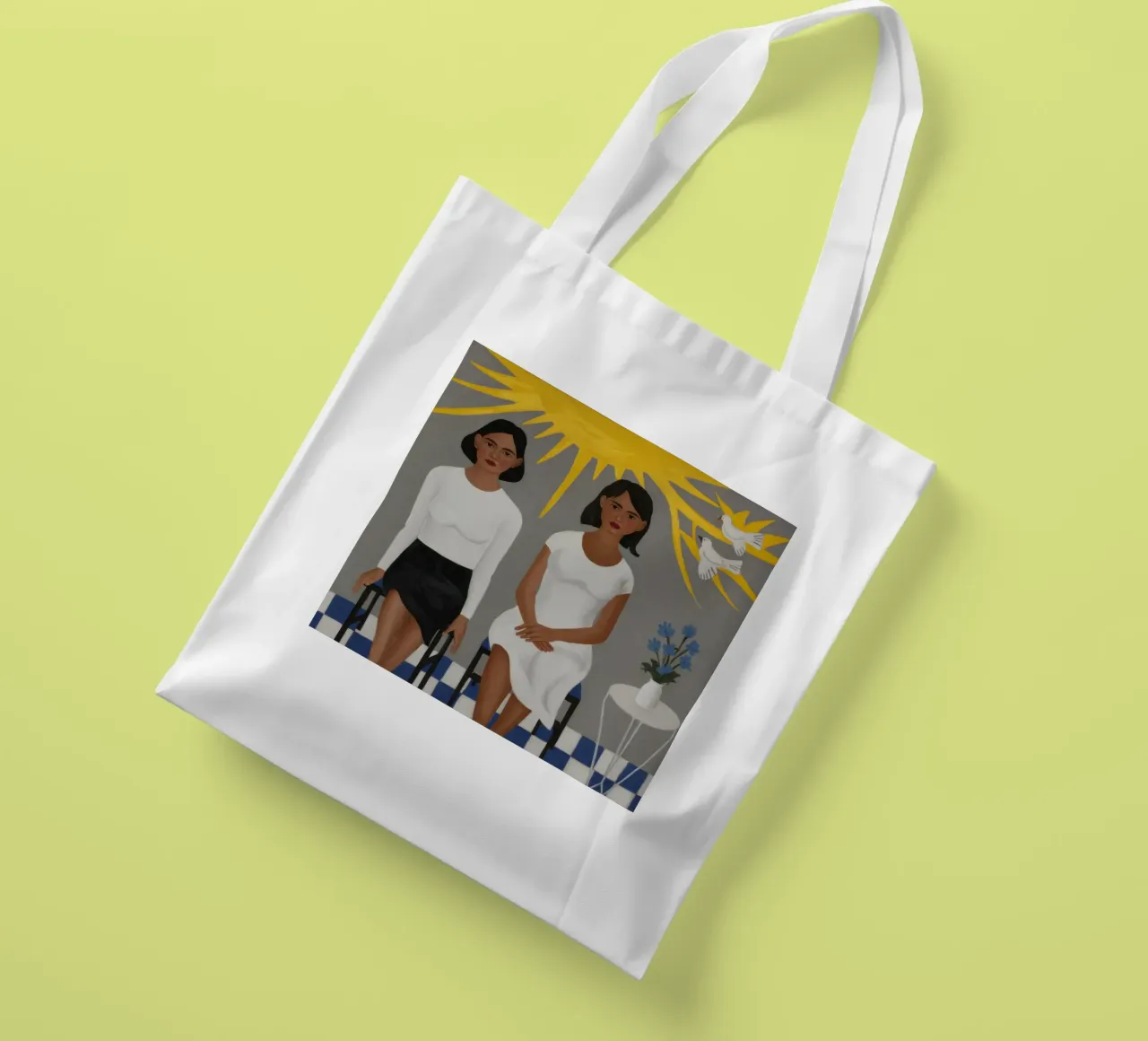 Sorellanza benedetta dal sole borsa in juta da Mythy Brush
