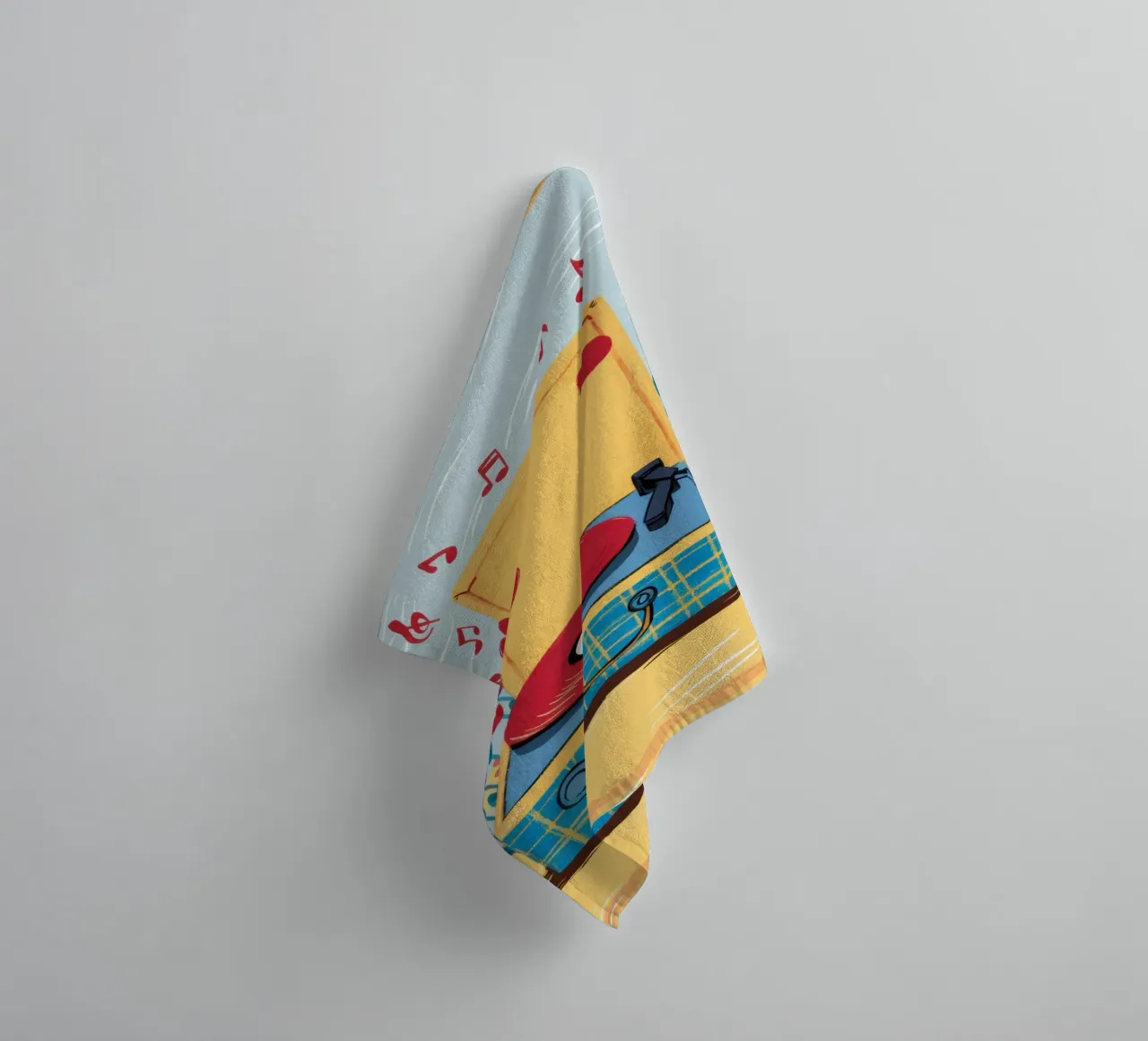 Vinyl Heartbeat Song towel by Prism Ritual