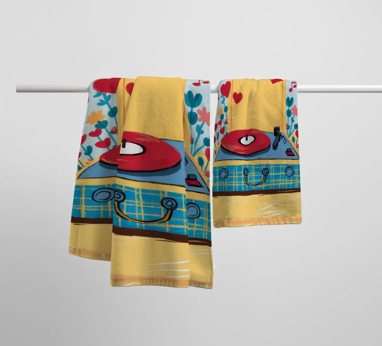 Vinyl Heartbeat Song towel by Prism Ritual