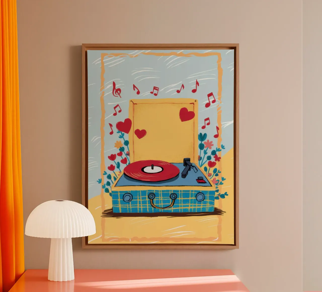 Vinyl Heartbeat Song canvas by Prism Ritual