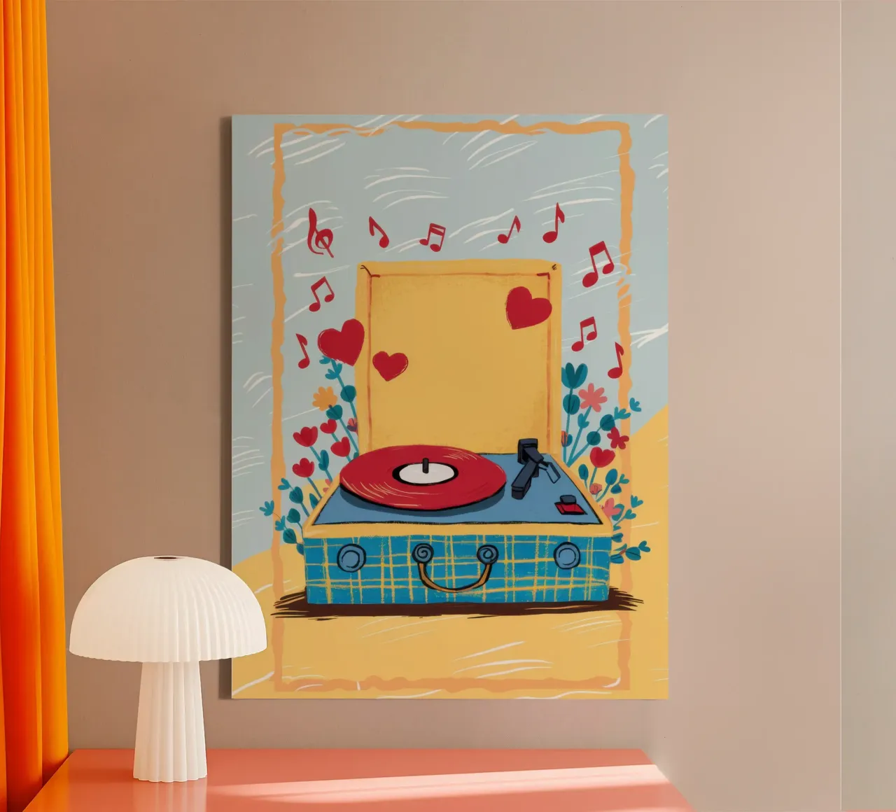 Vinyl Heartbeat Song canvas by Prism Ritual