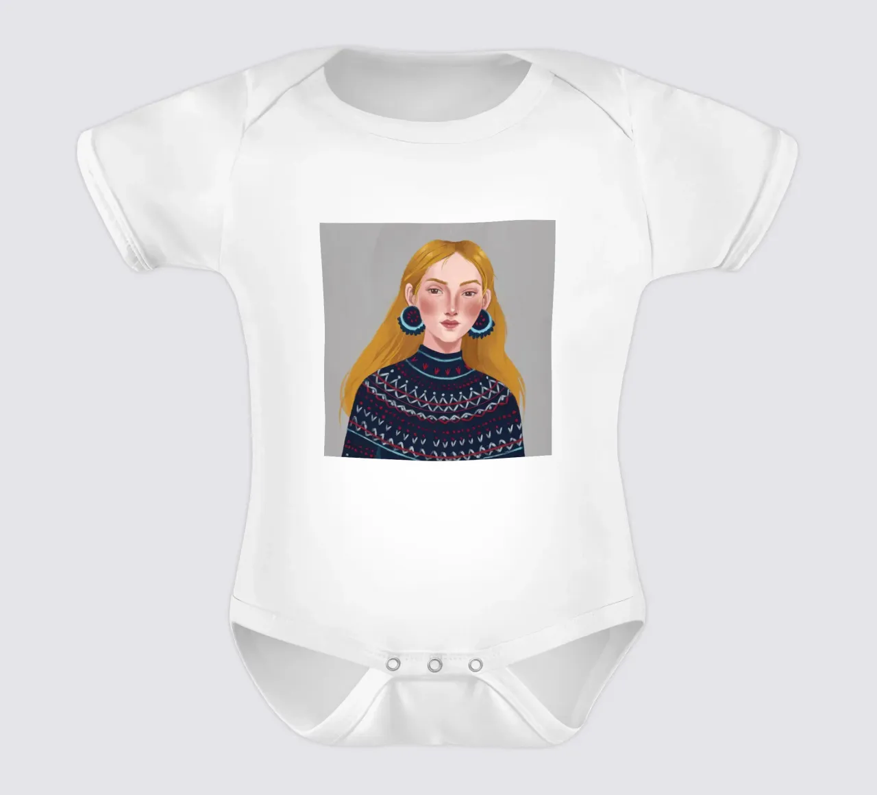 Maglione nordico Serenity body neonato maniche corte da Giant Foxs