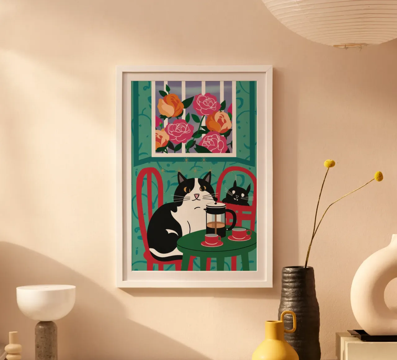 Cat Window Table hahnemühle by Flock Reverie