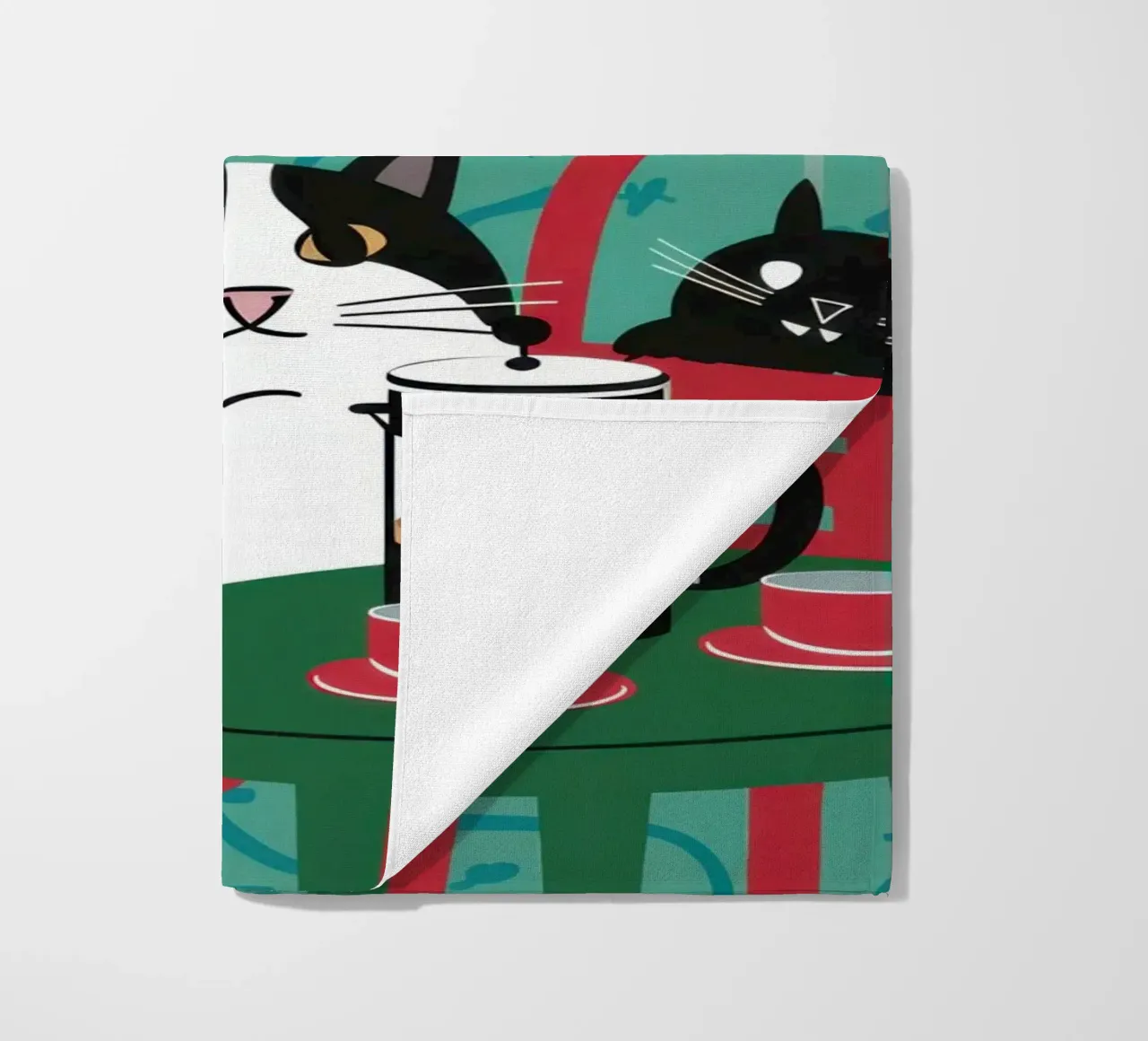 Cat Window Table beach towel by Flock Reverie