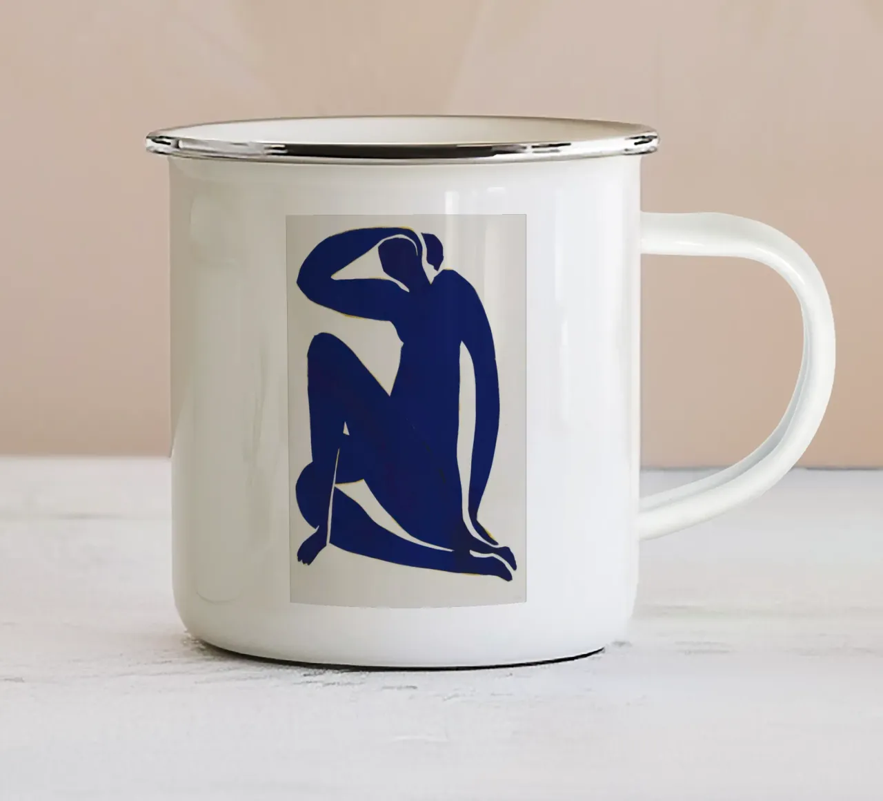 Azure Form Repose enamel mug by Dream Gesso
