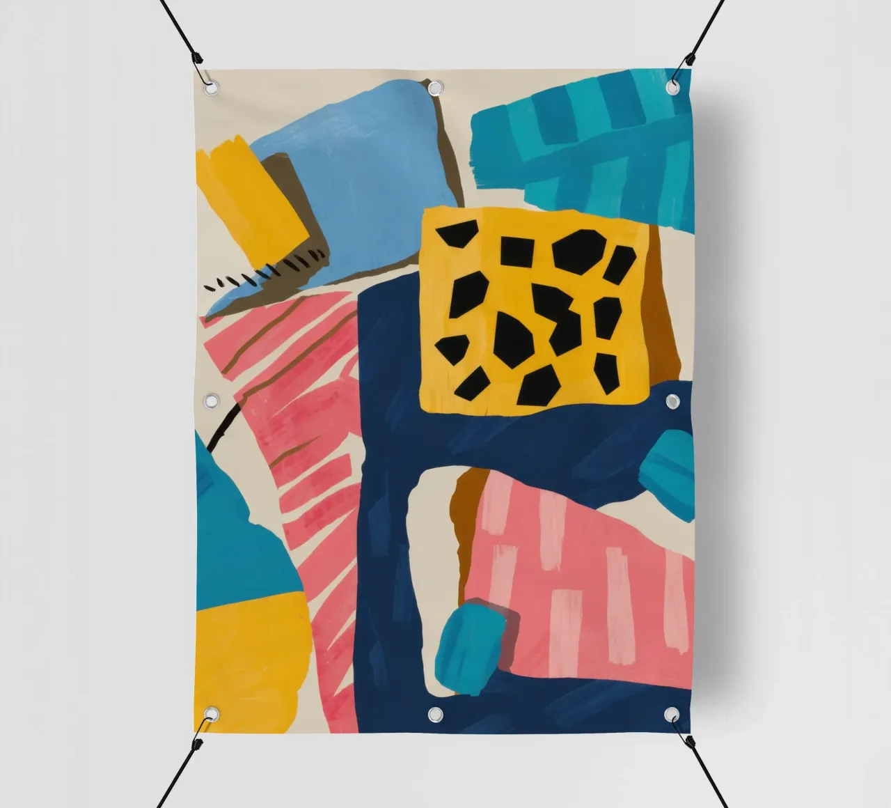 Luipaard abstracte collage pvc-zeil van Prism Ritual