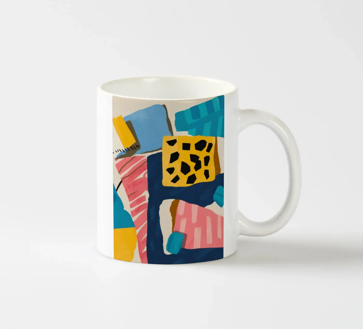 Leopard Abstract Collage ceramic mug by Prism Ritual