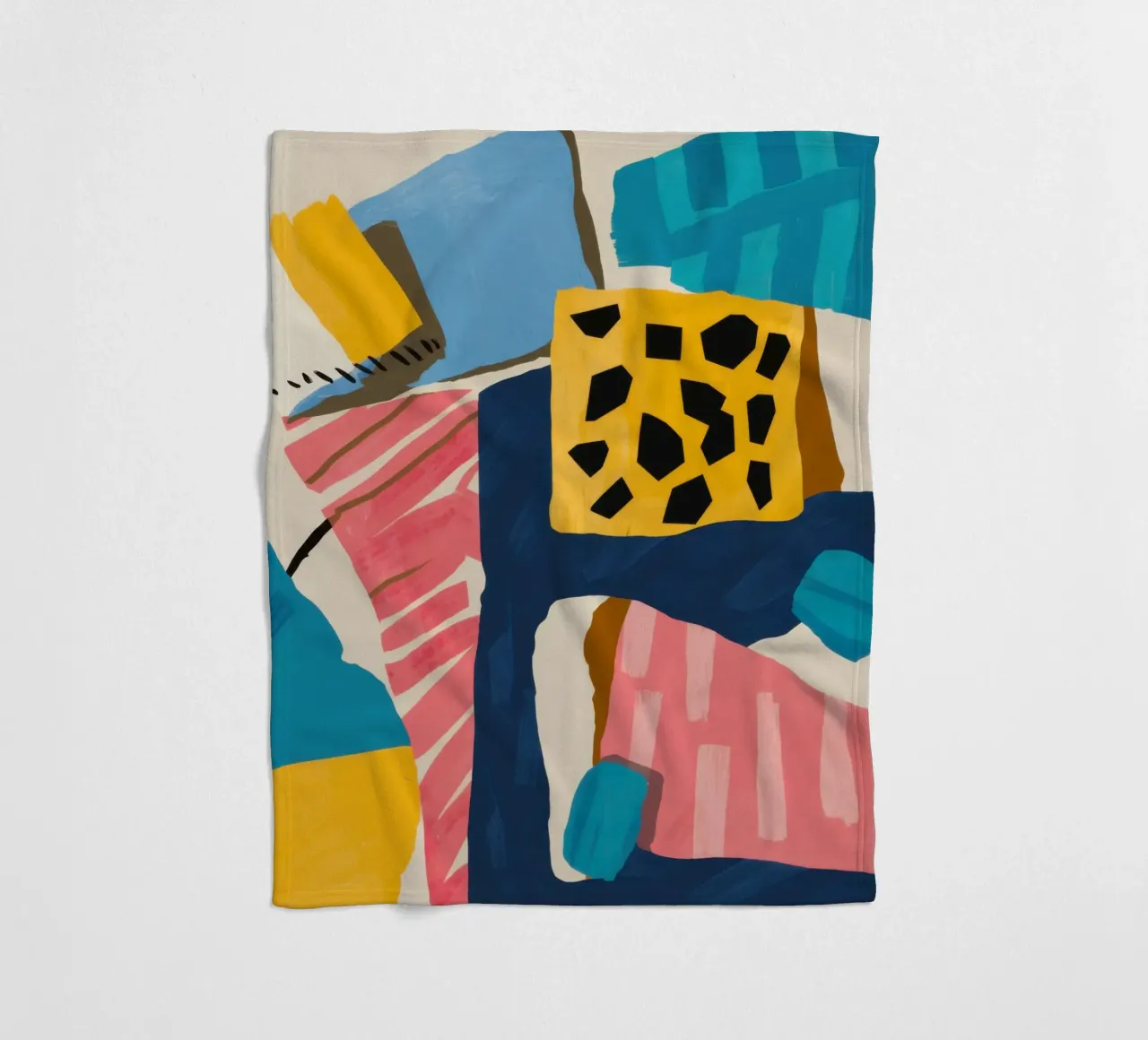 Leopard Abstract Collage fleece blanket by Prism Ritual