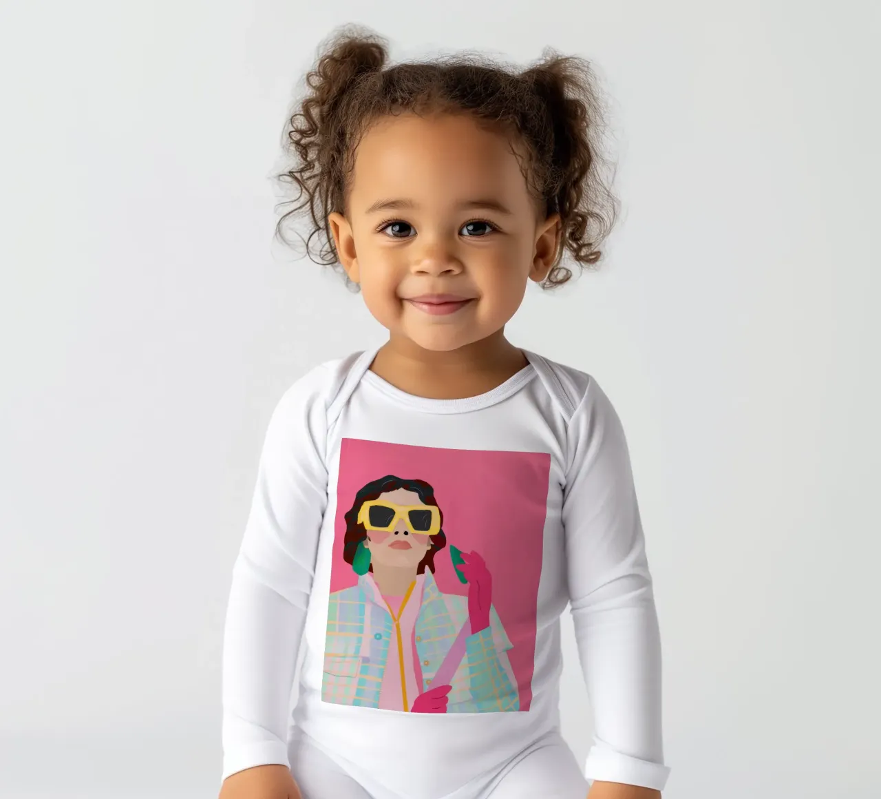 Pop Art Lipstick Flash long-sleeve baby romper by Giant Foxs